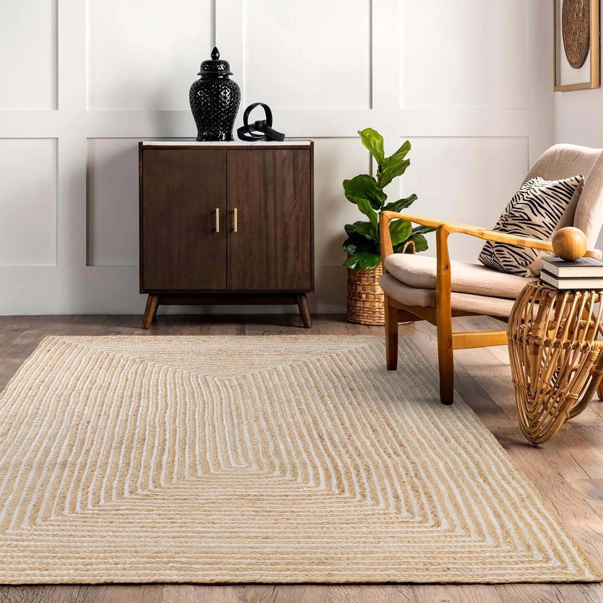 Superior Braided Jute Reversible Indoor Outdoor Area Rug