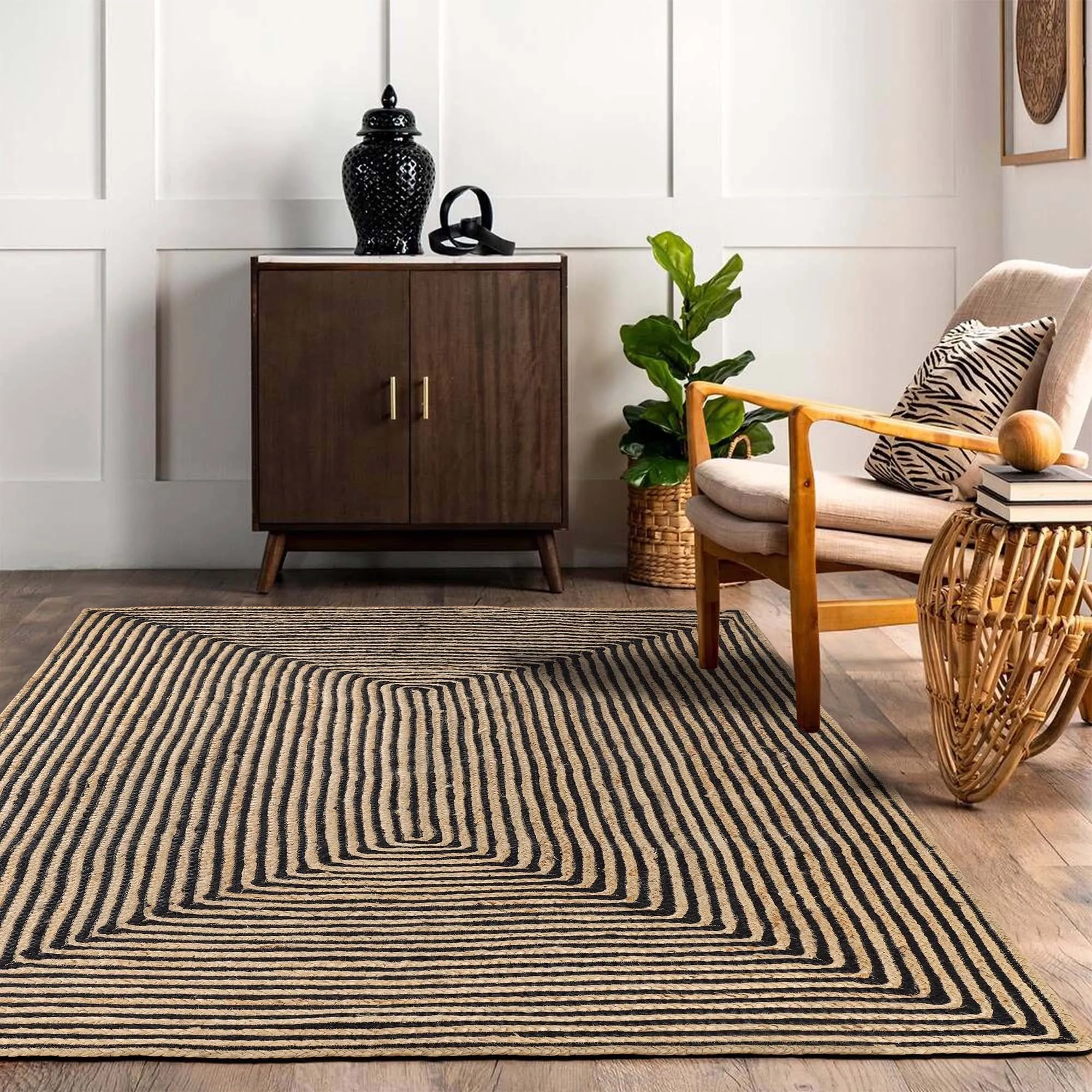 Superior Braided Jute Reversible Indoor Outdoor Area Rug