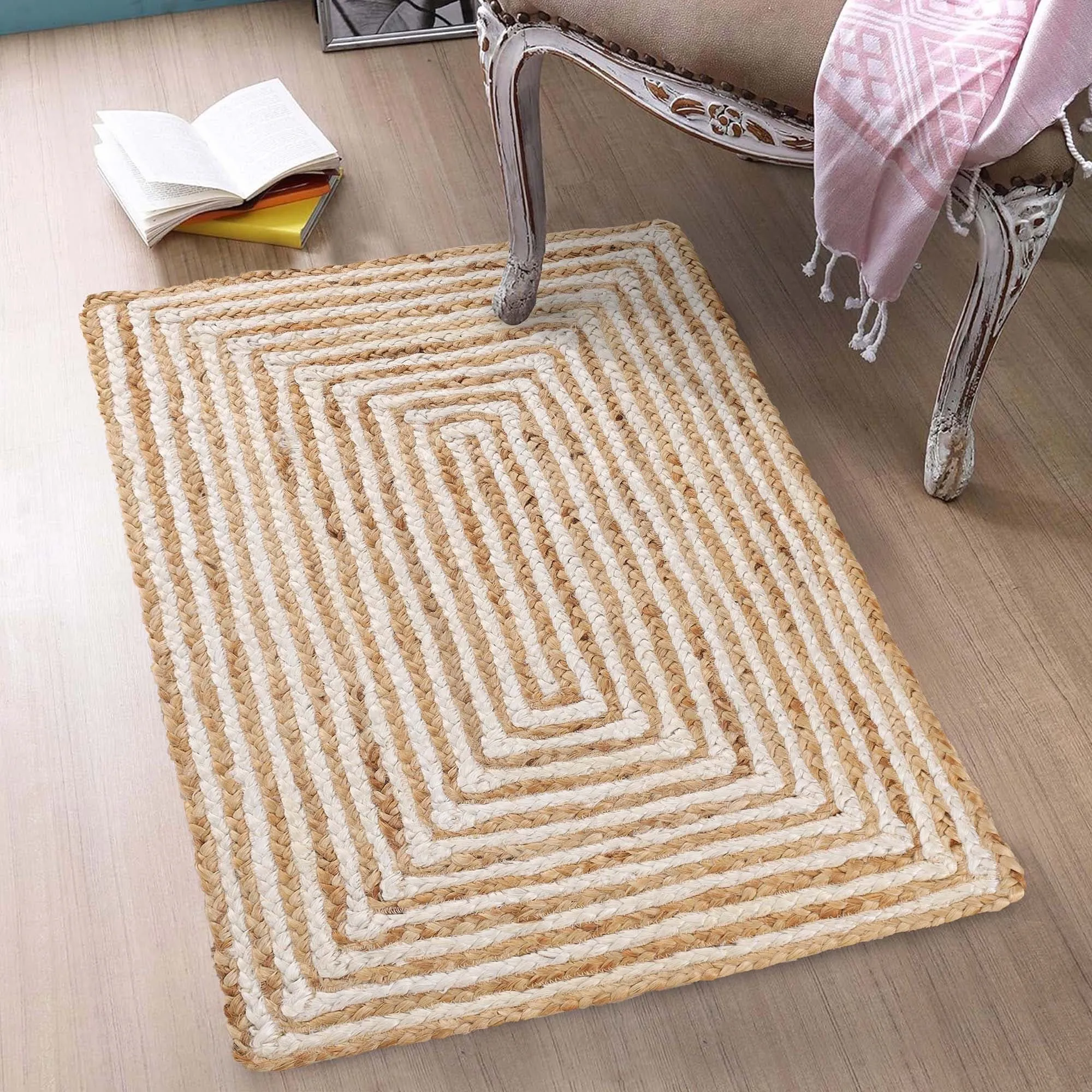 Superior Braided Jute Reversible Indoor Outdoor Area Rug