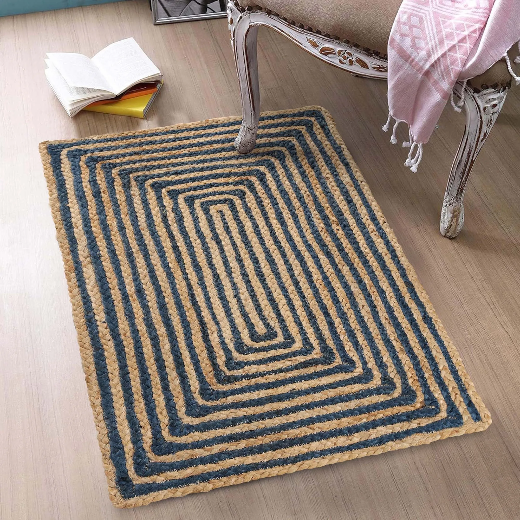 Superior Braided Jute Reversible Indoor Outdoor Area Rug