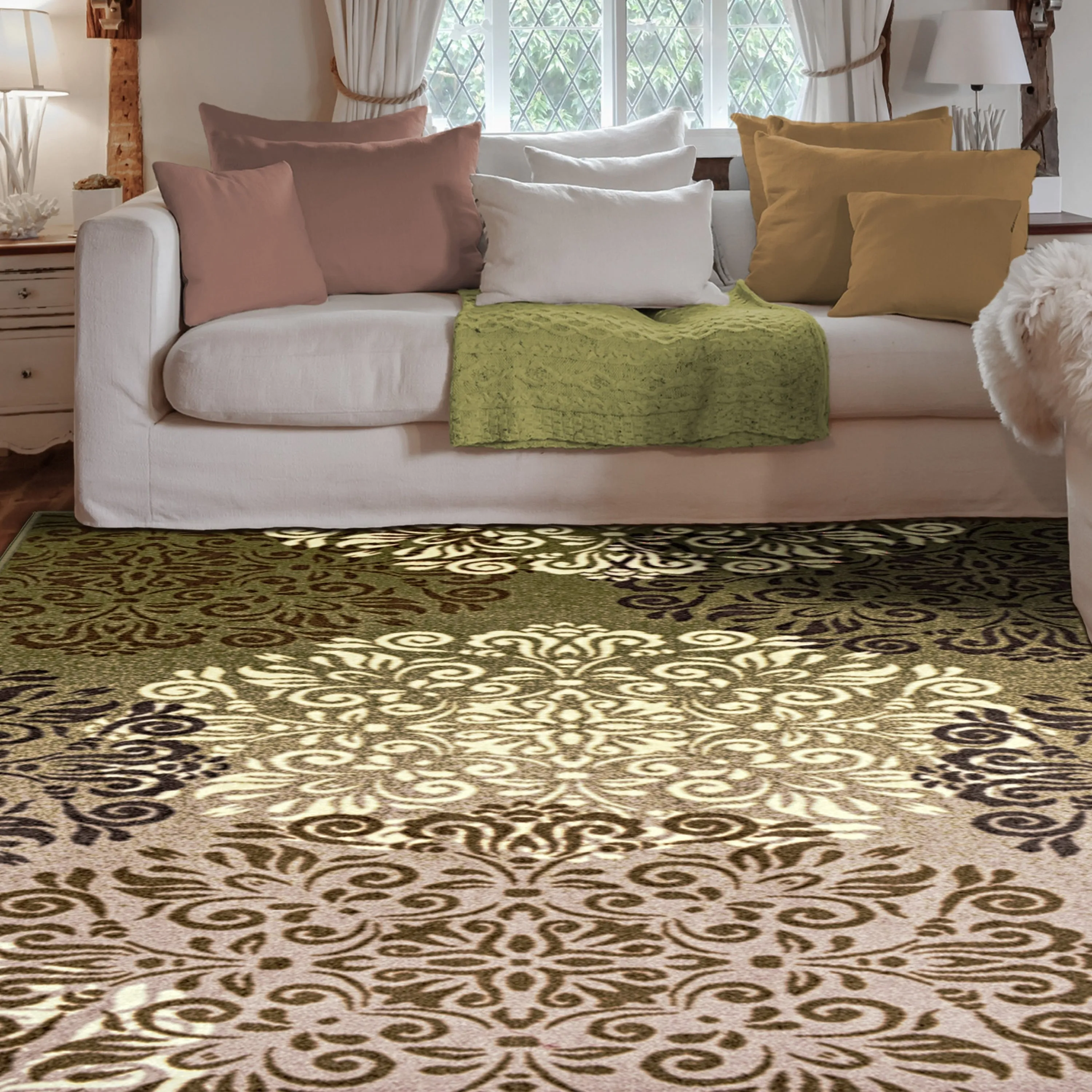 Superior Branston Printed Non-Slip Washable Indoor Area Rug