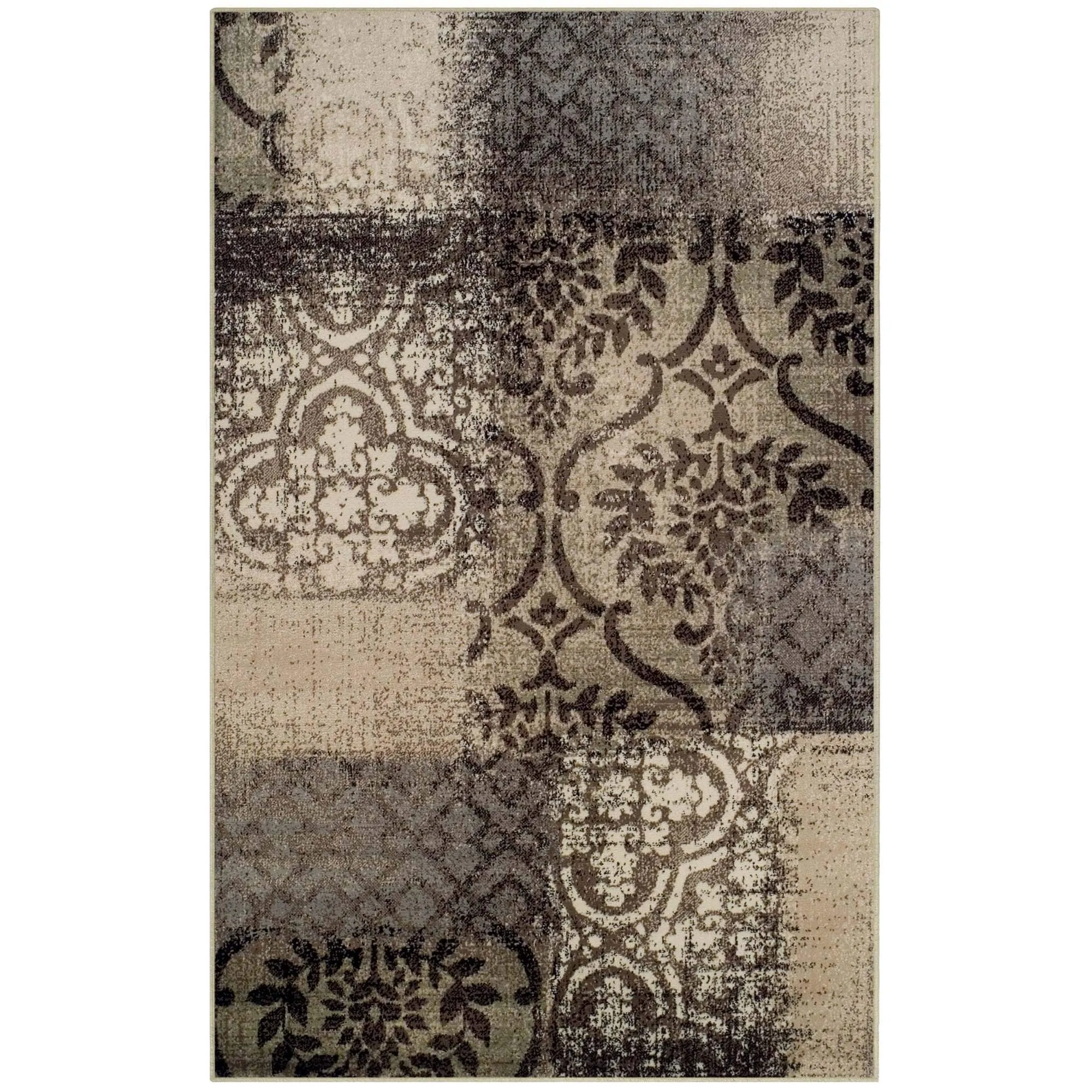 Superior Bristol Distressed Abstract Damask Indoor Runner or Area Rug