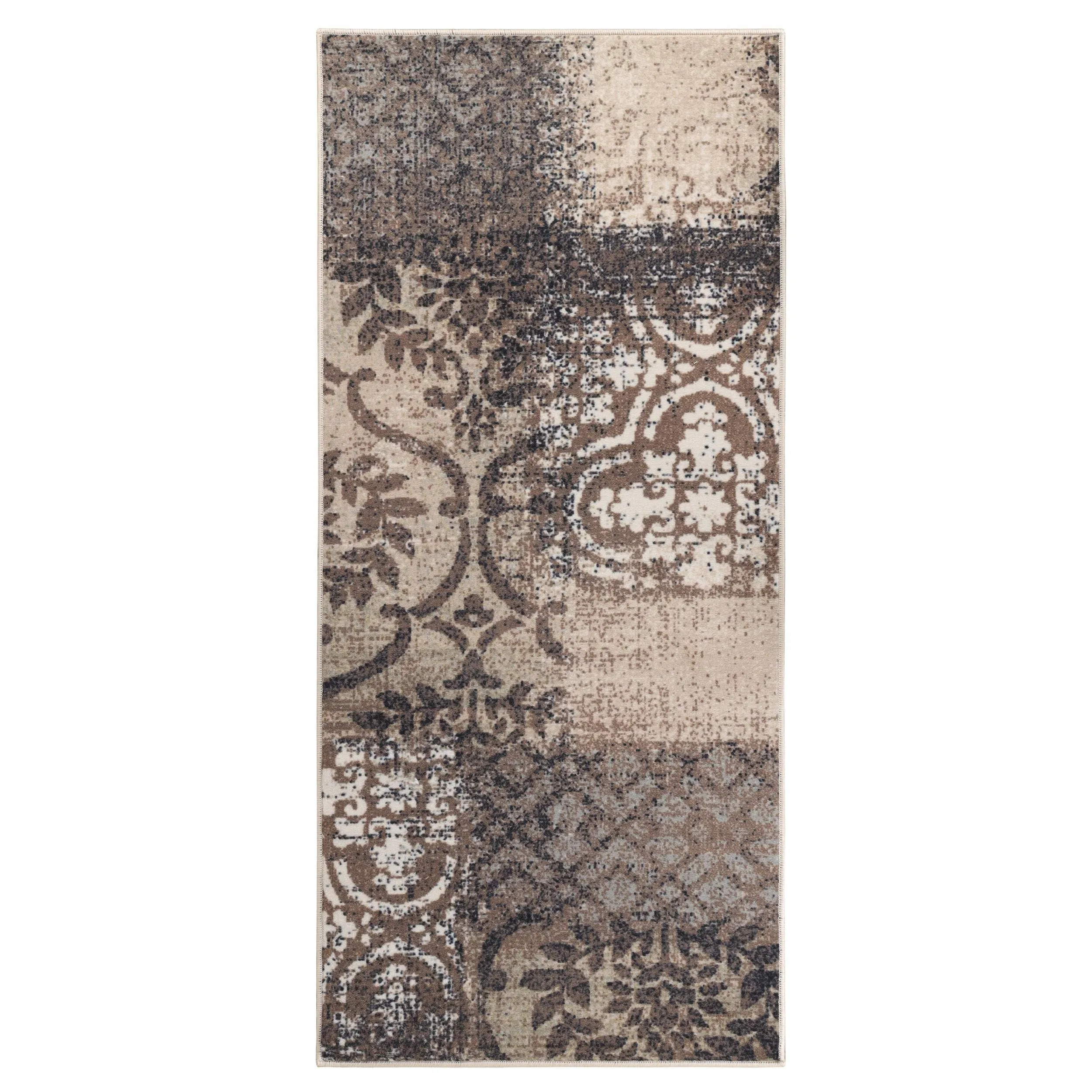 Superior Bristol Distressed Abstract Damask Indoor Runner or Area Rug