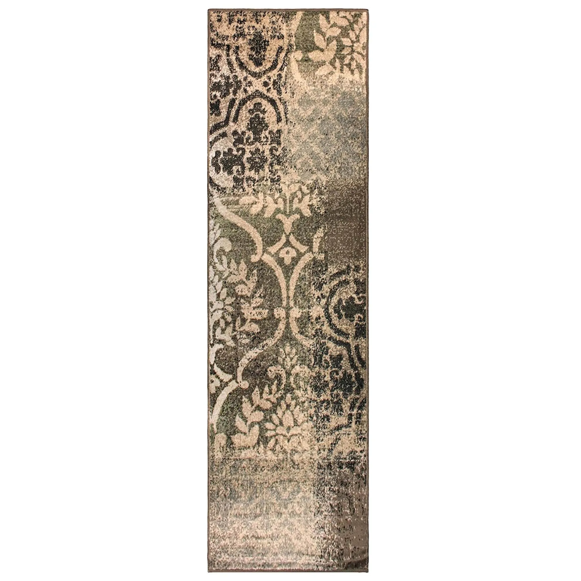 Superior Bristol Distressed Abstract Damask Indoor Runner or Area Rug