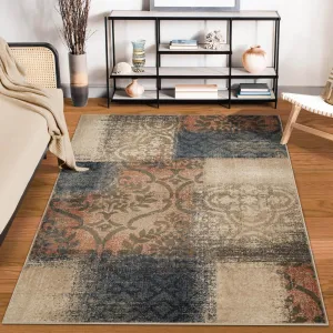 Superior Bristol Distressed Abstract Damask Indoor Runner or Area Rug