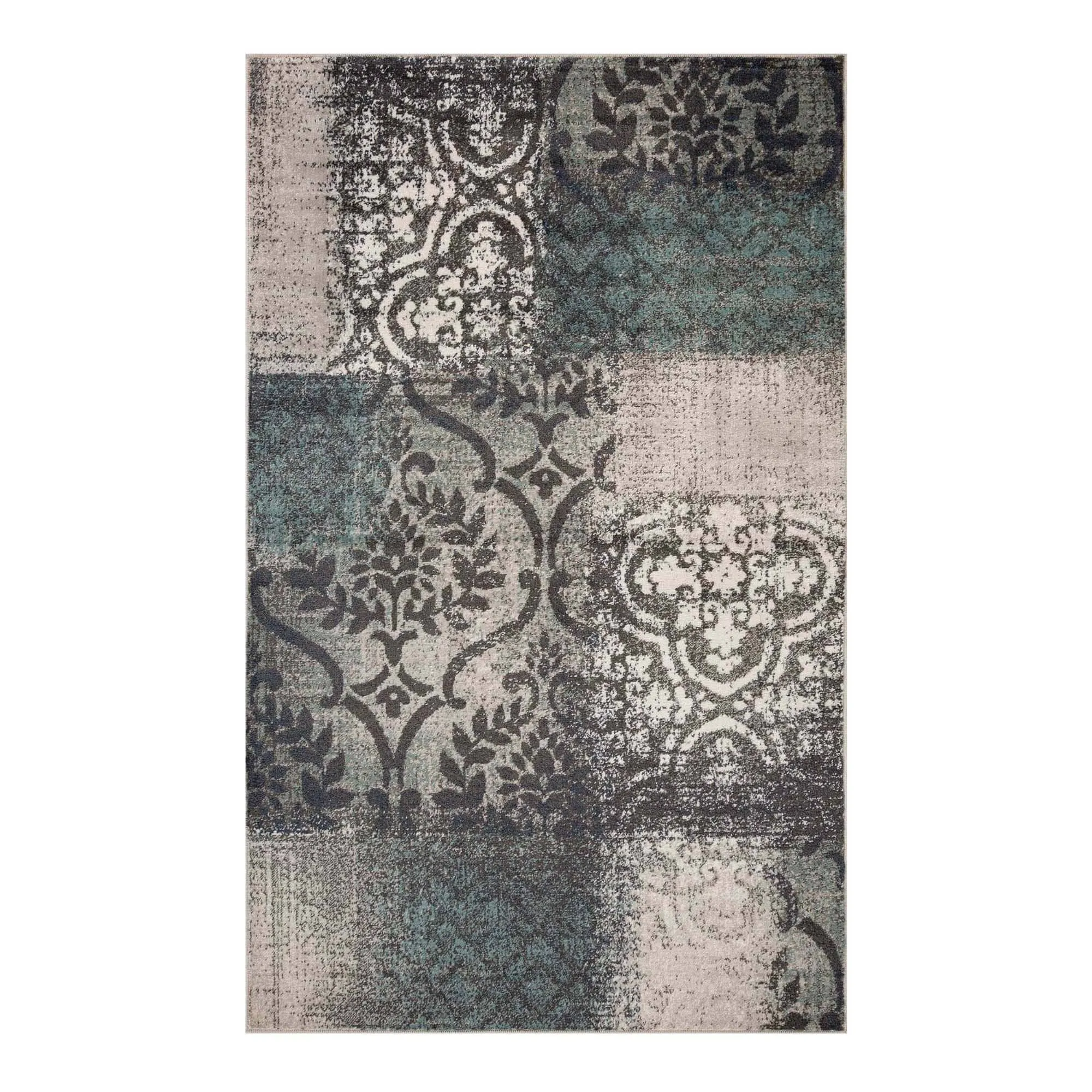Superior Bristol Distressed Abstract Damask Indoor Runner or Area Rug