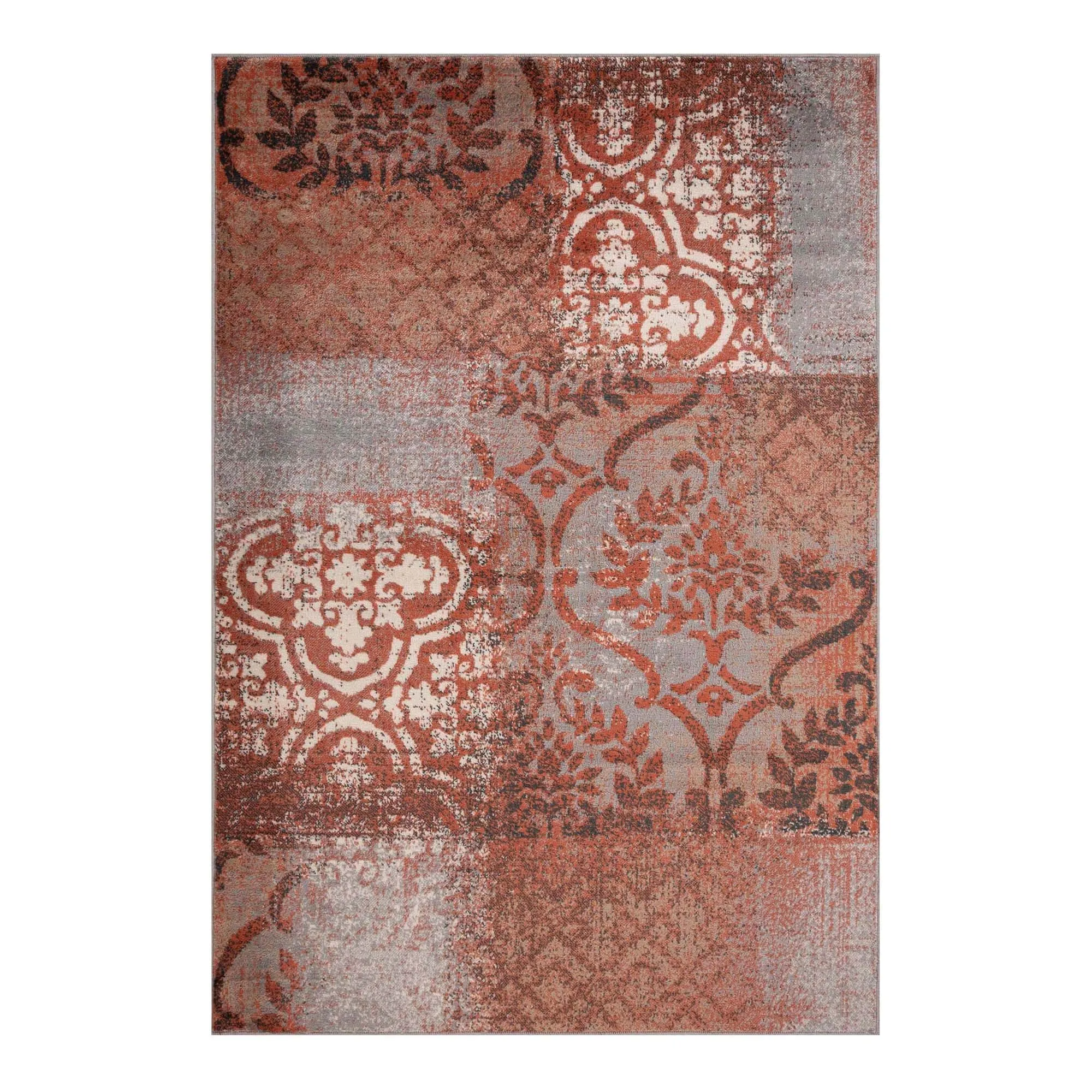 Superior Bristol Distressed Abstract Damask Indoor Runner or Area Rug