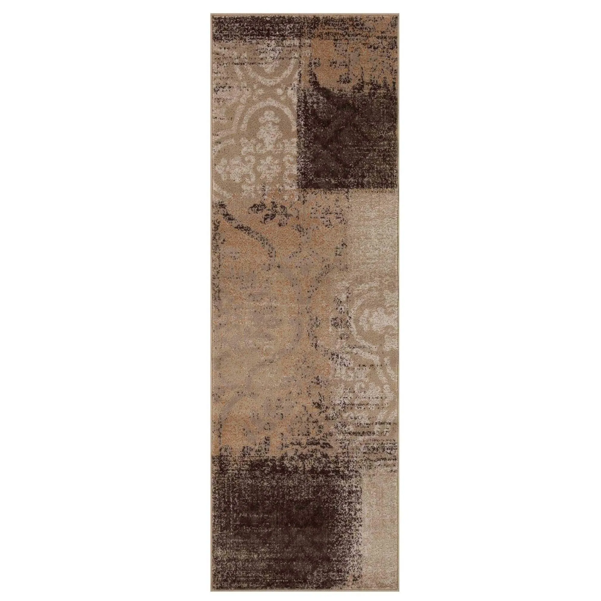 Superior Bristol Distressed Abstract Damask Indoor Runner or Area Rug