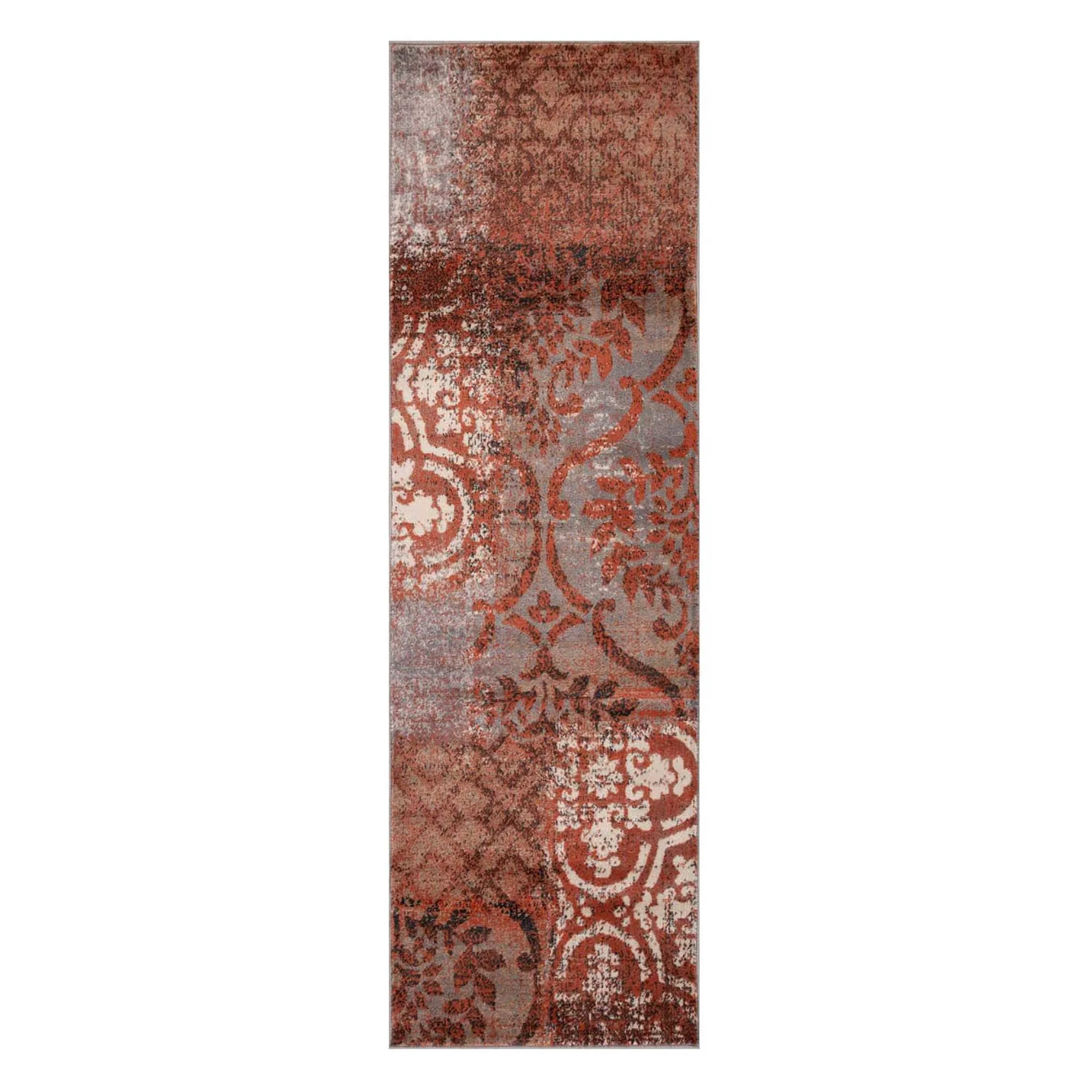 Superior Bristol Distressed Abstract Damask Indoor Runner or Area Rug