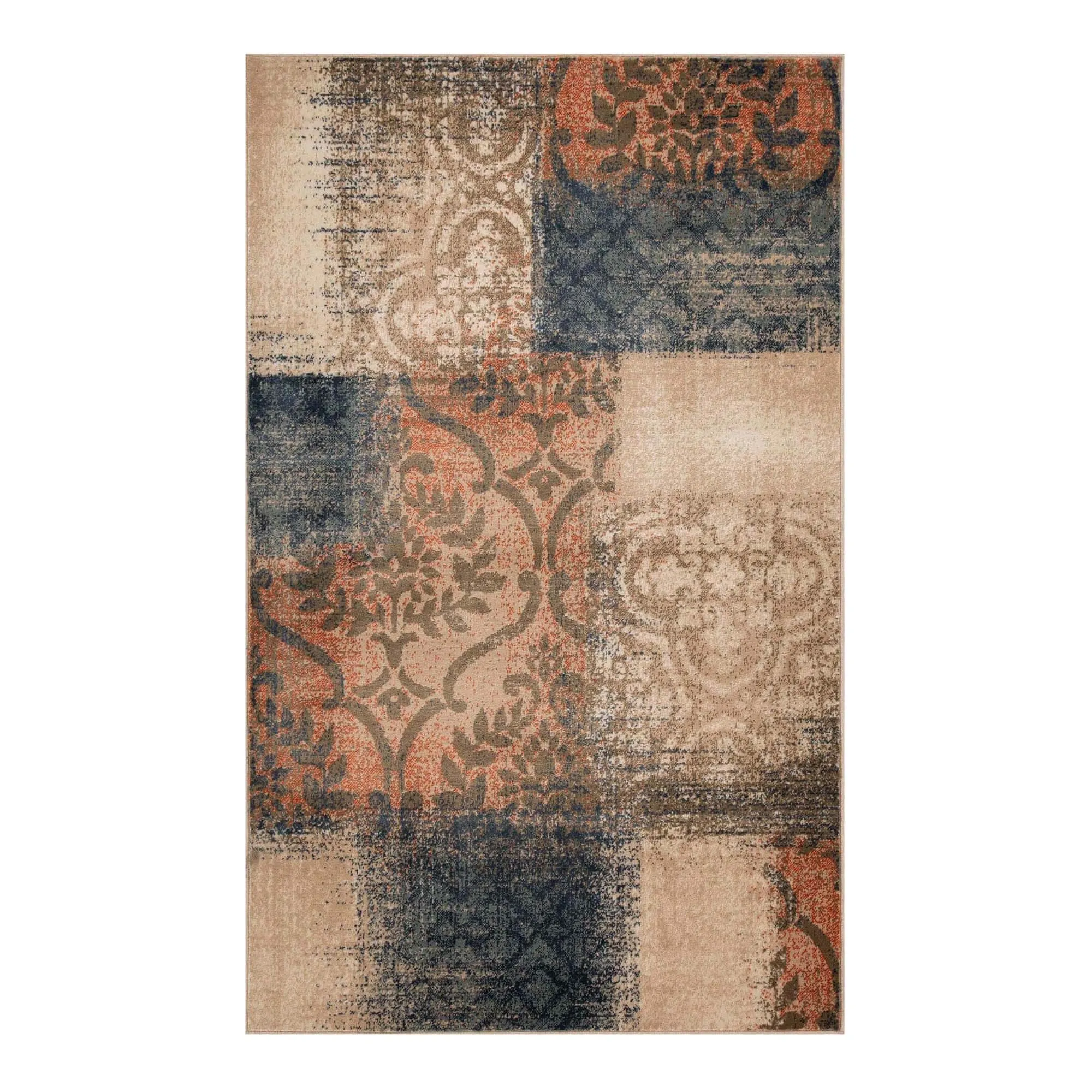 Superior Bristol Distressed Abstract Damask Indoor Runner or Area Rug