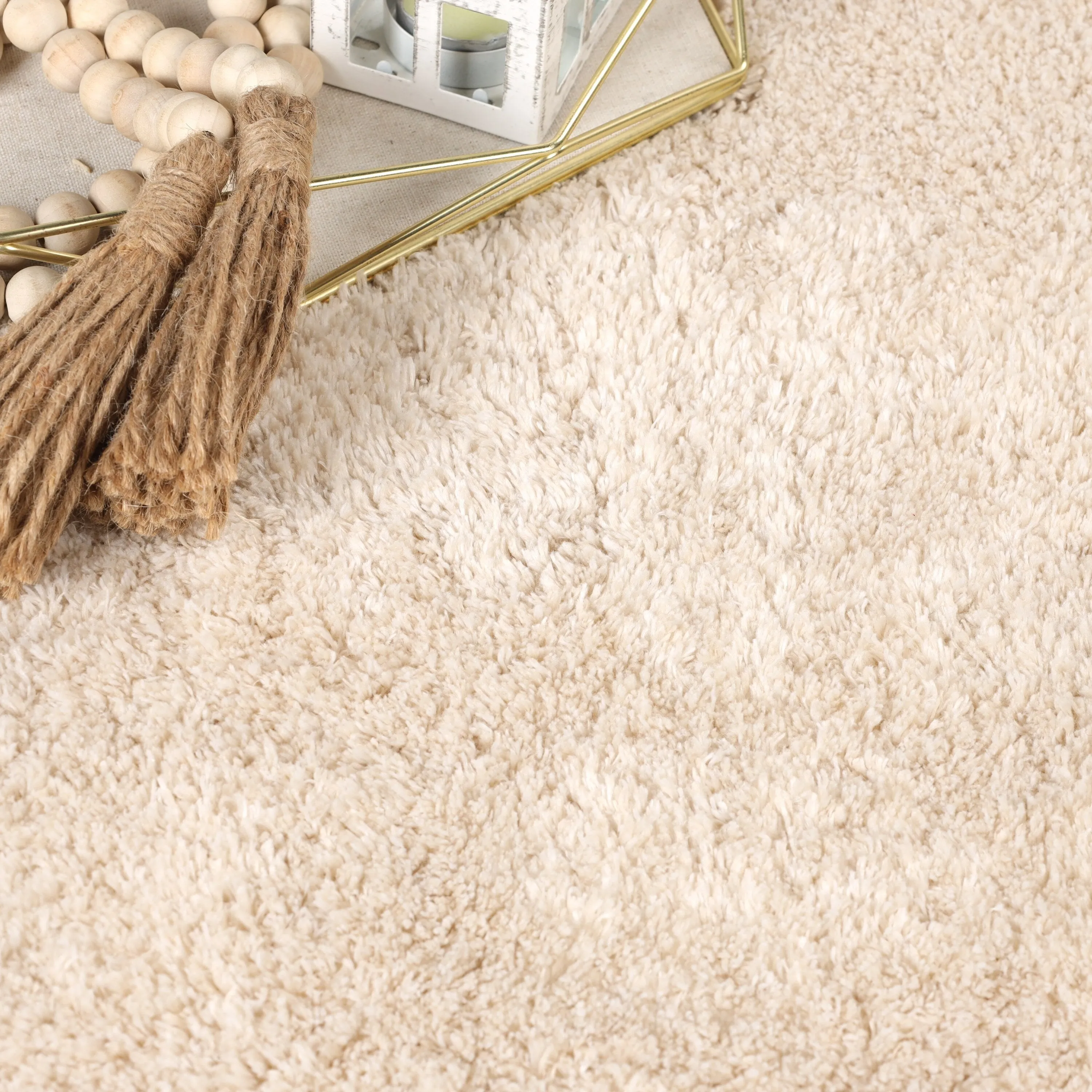 Superior California Shag Solid Plush Non-Slip Indoor Runner or Area Rug