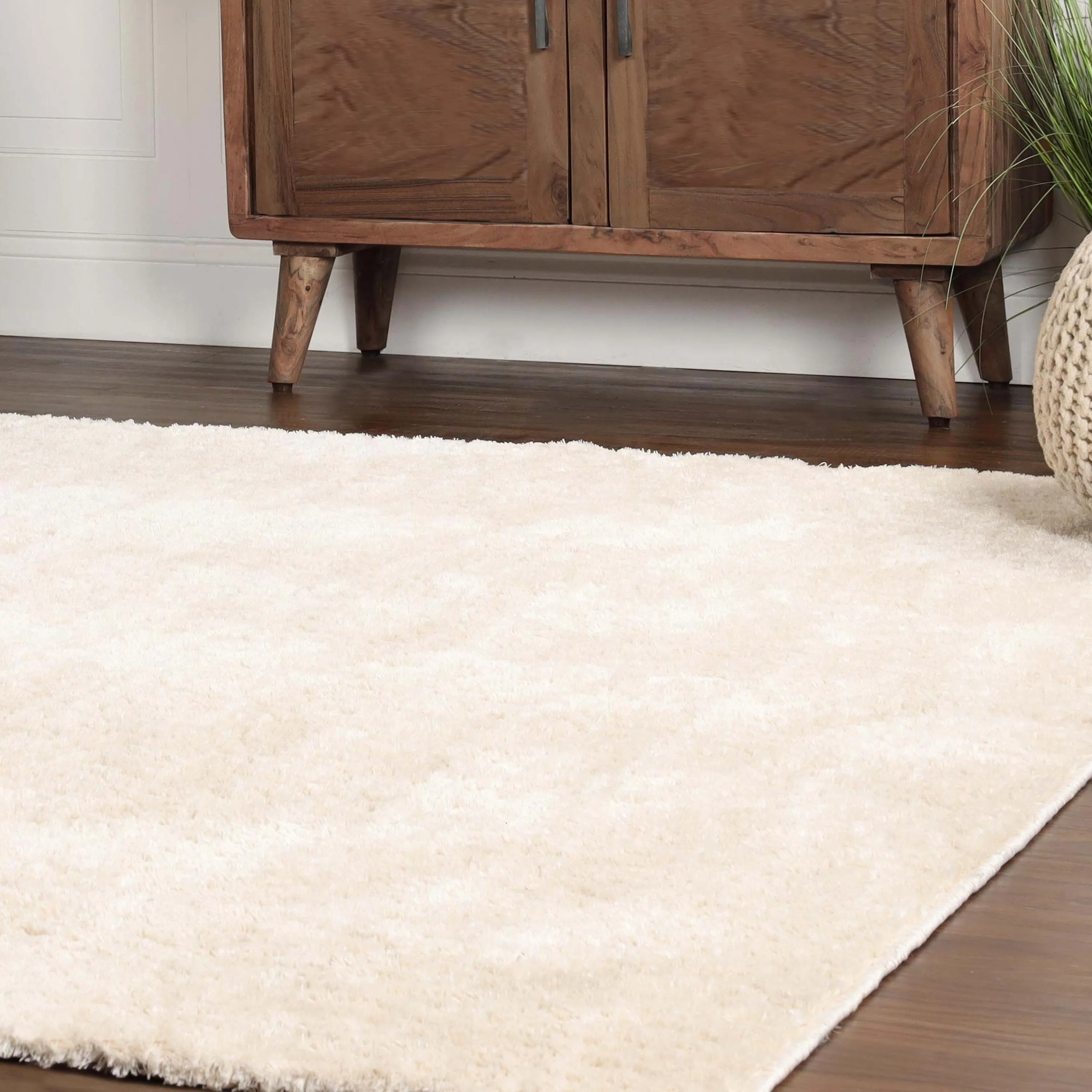 Superior California Shag Solid Plush Non-Slip Indoor Runner or Area Rug