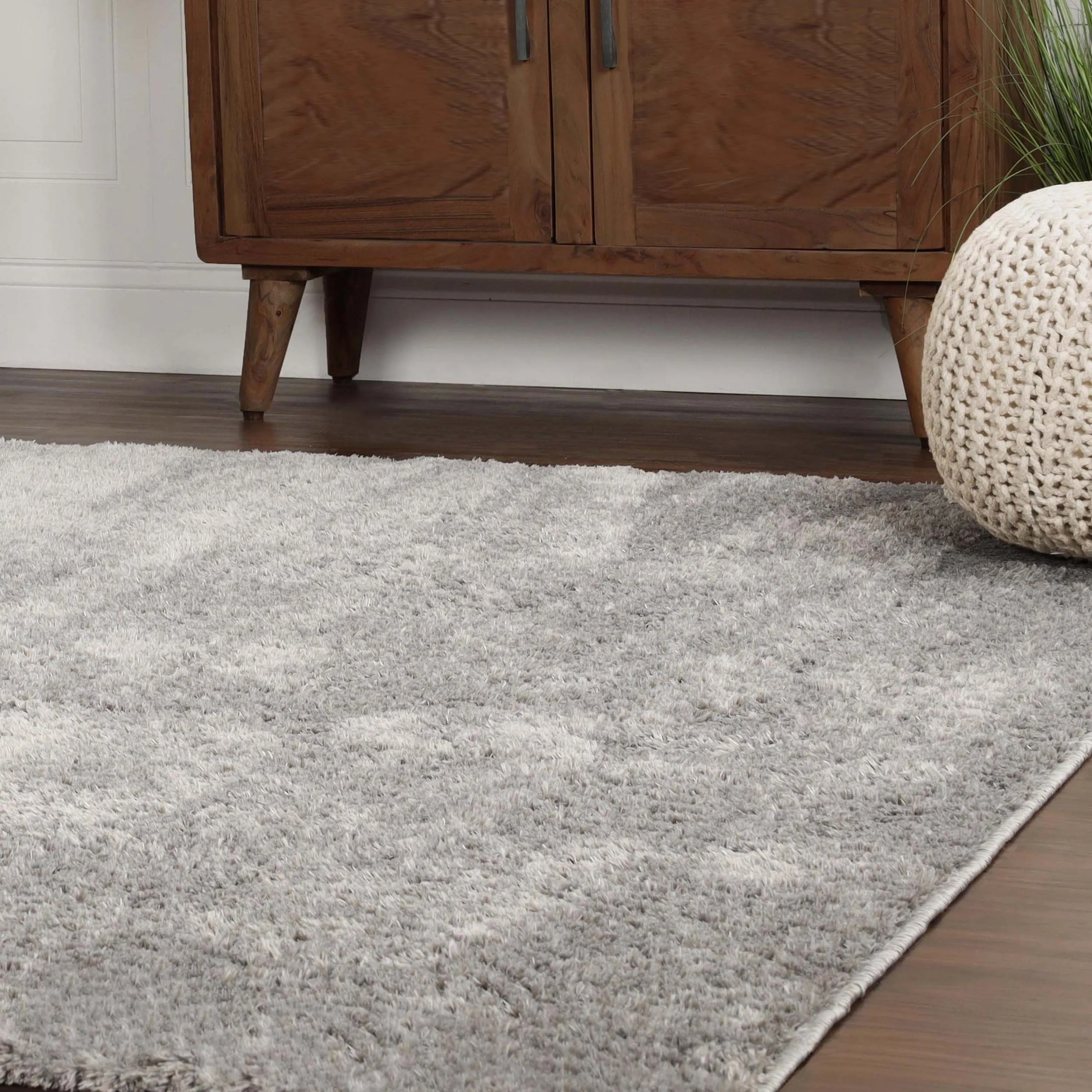 Superior California Shag Solid Plush Non-Slip Indoor Runner or Area Rug