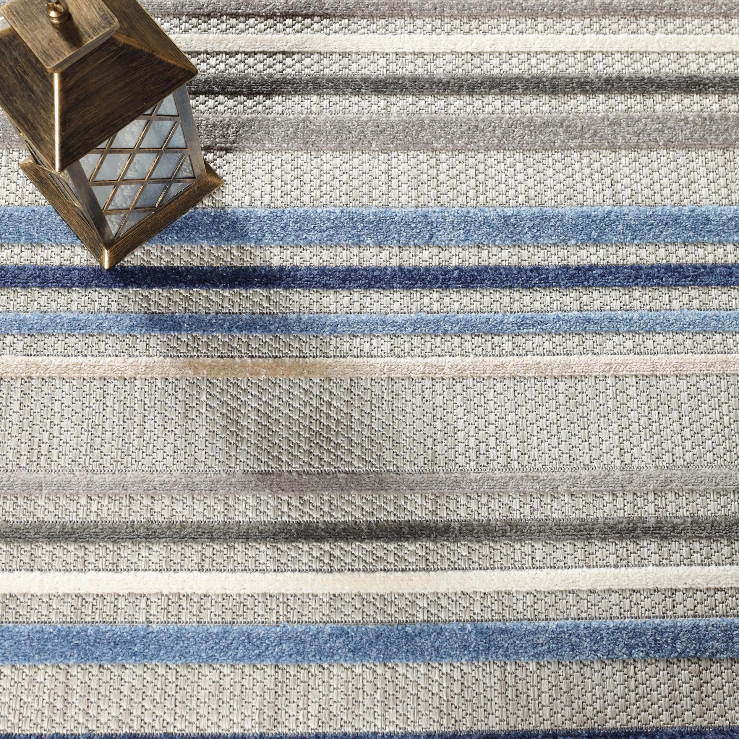 Superior Coastal Stripe Geometric Modern Indoor Outdoor Area Rug