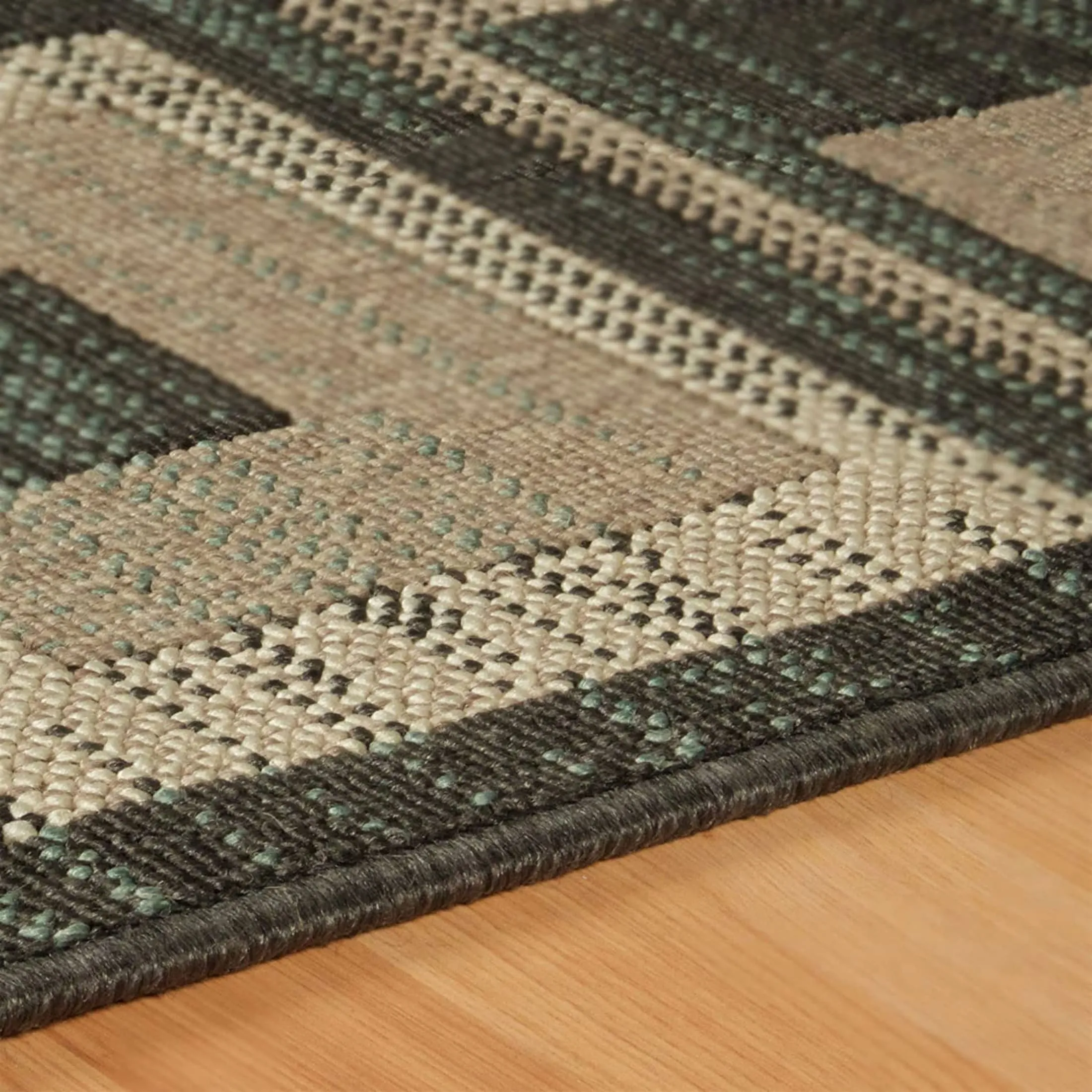 Superior Color Block Tile Geometric Indoor Outdoor Area Rug