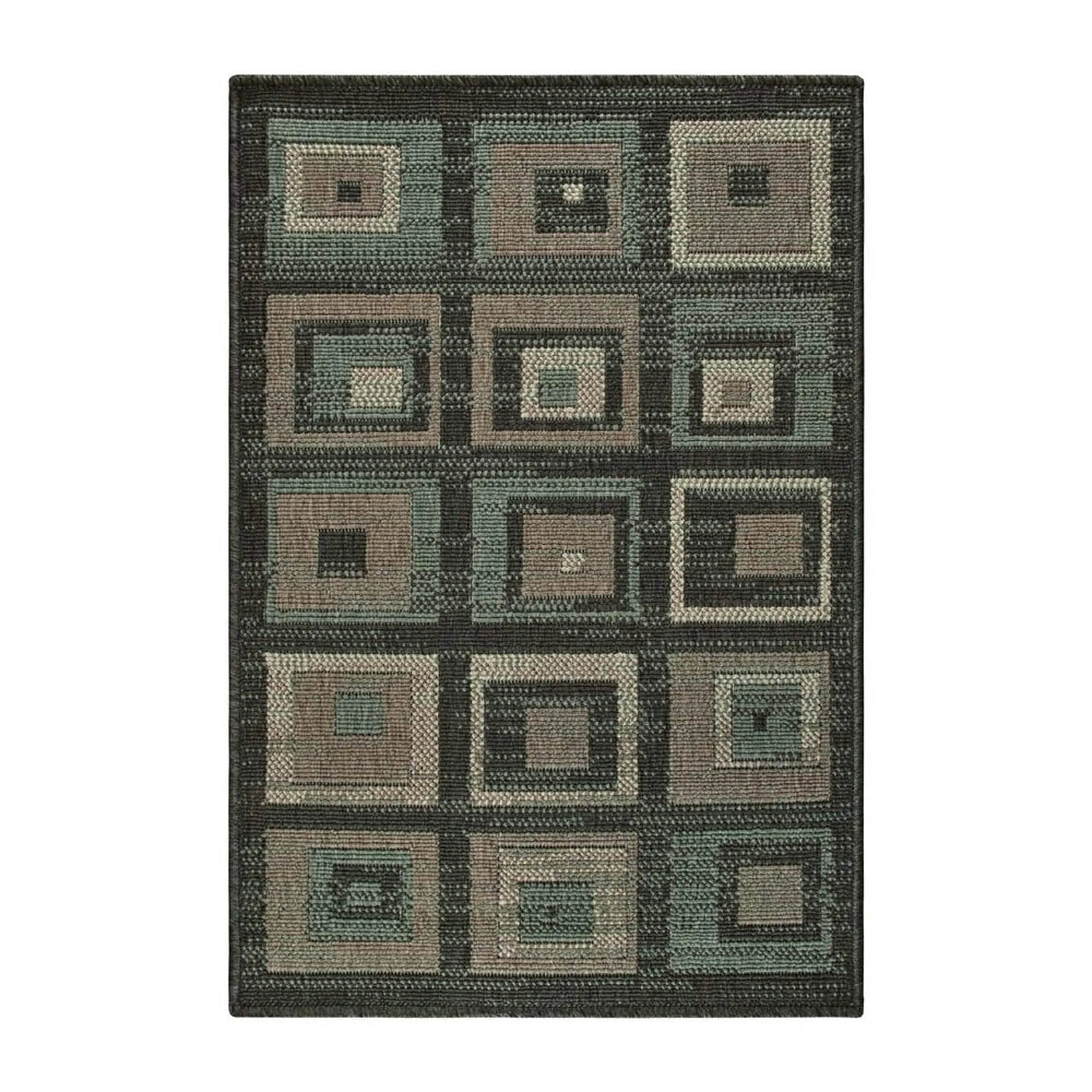 Superior Color Block Tile Geometric Indoor Outdoor Area Rug