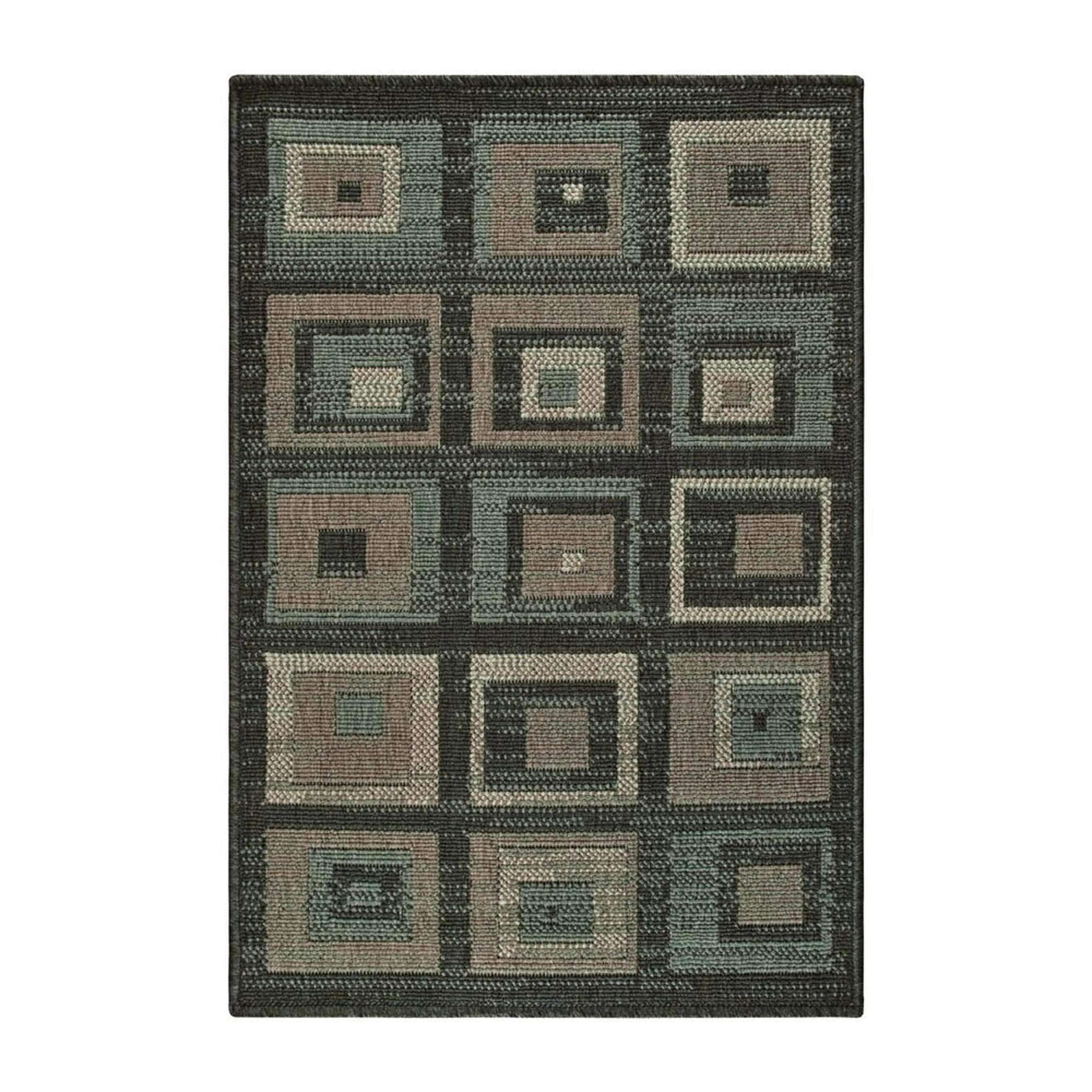 Superior Color Block Tile Geometric Indoor Outdoor Area Rug