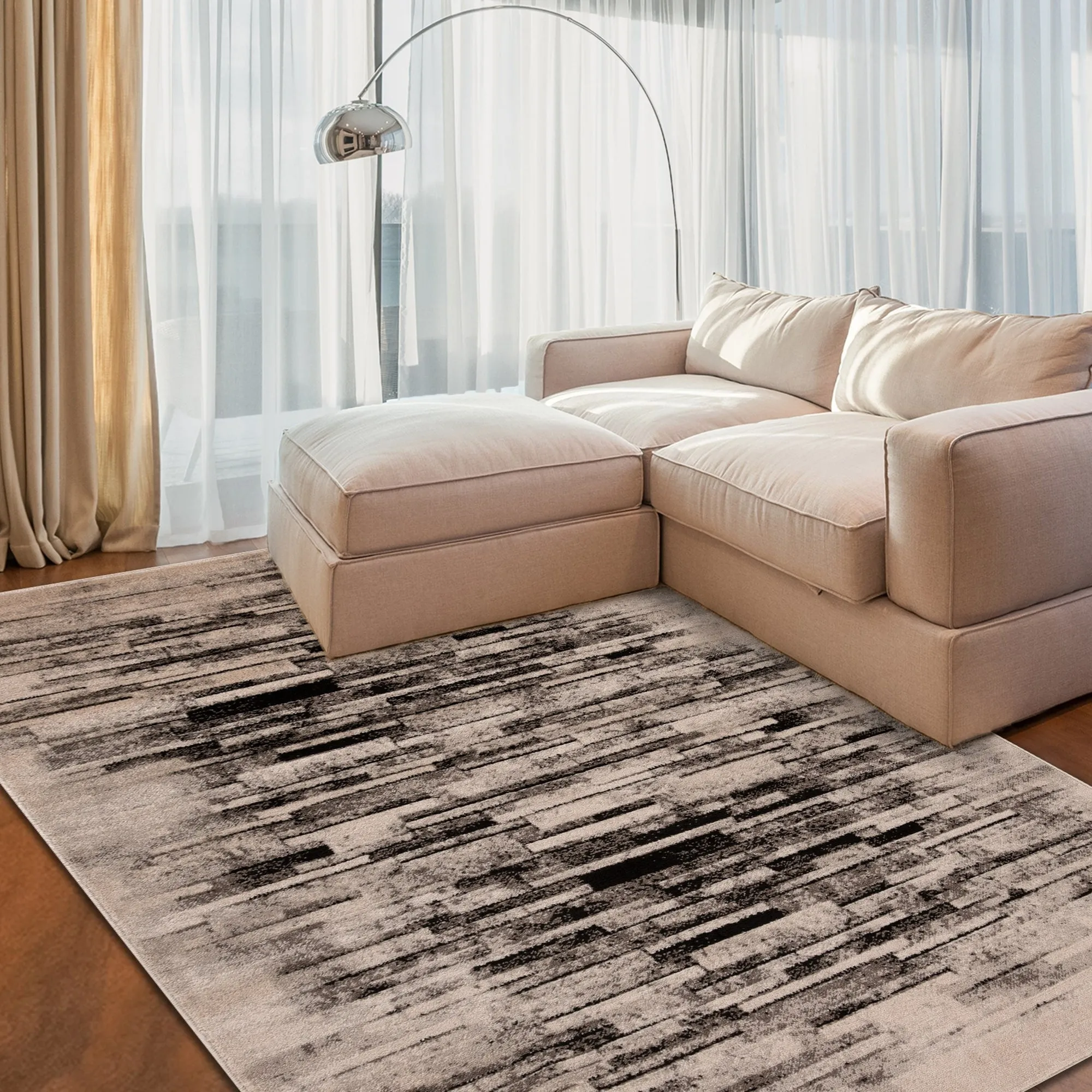 Superior Contemporary Distressed Abstract Indoor Area Rug