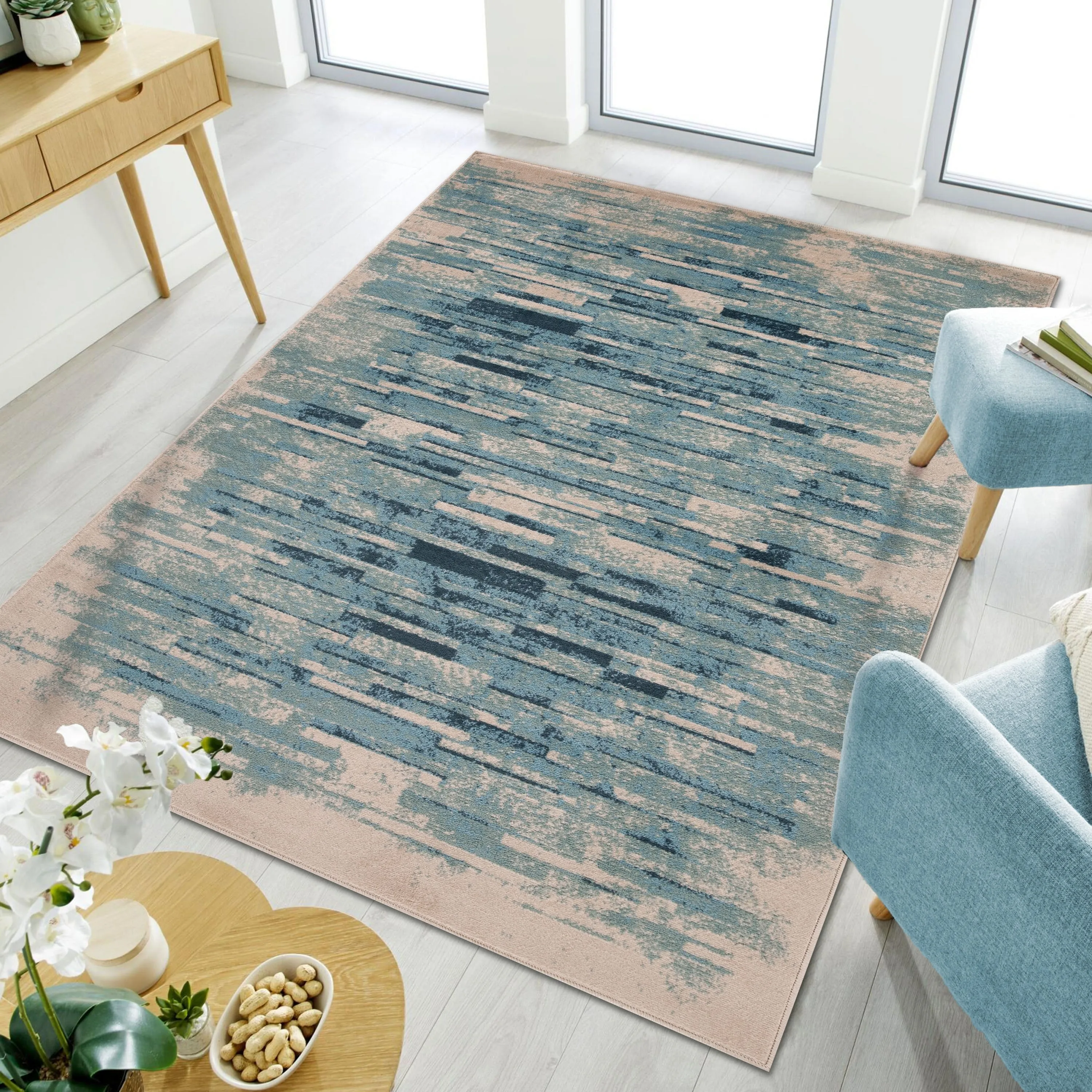 Superior Contemporary Distressed Abstract Indoor Area Rug
