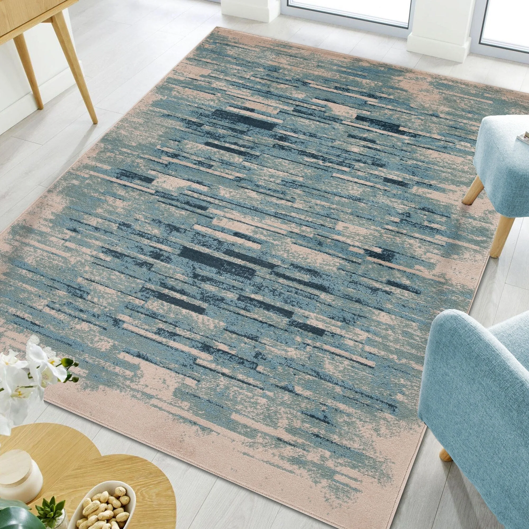 Superior Contemporary Distressed Abstract Indoor Area Rug