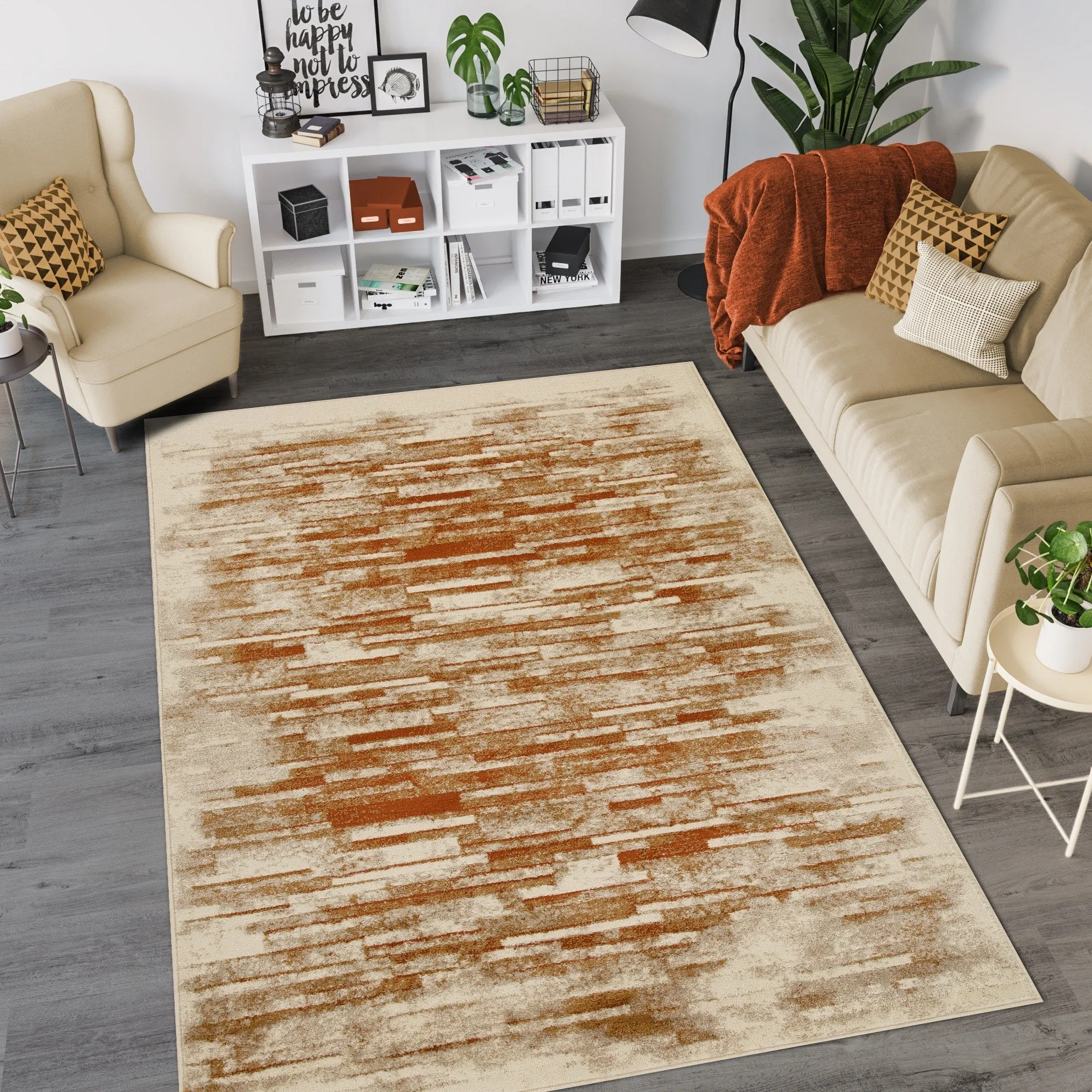 Superior Contemporary Distressed Abstract Indoor Area Rug