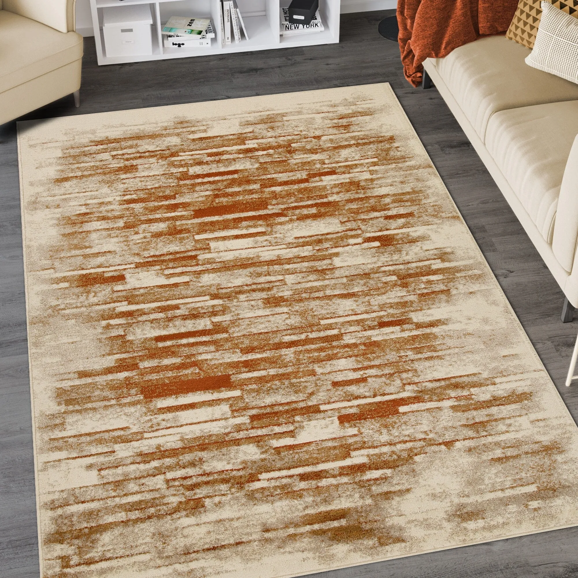 Superior Contemporary Distressed Abstract Indoor Area Rug
