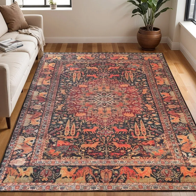 Superior Copley Bohemian Oriental Medallion Wildlife Indoor Area Rug