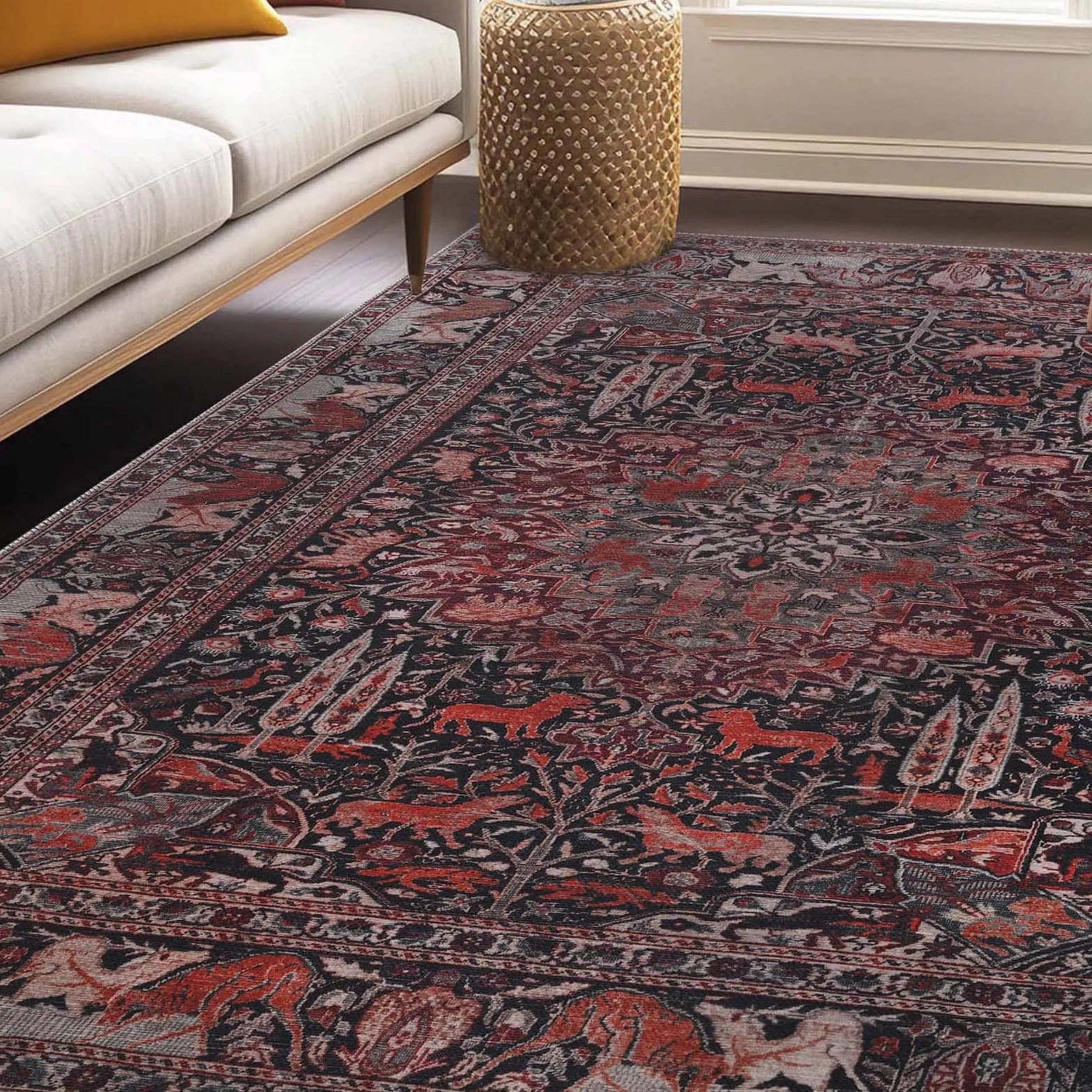 Superior Copley Bohemian Oriental Medallion Wildlife Indoor Area Rug