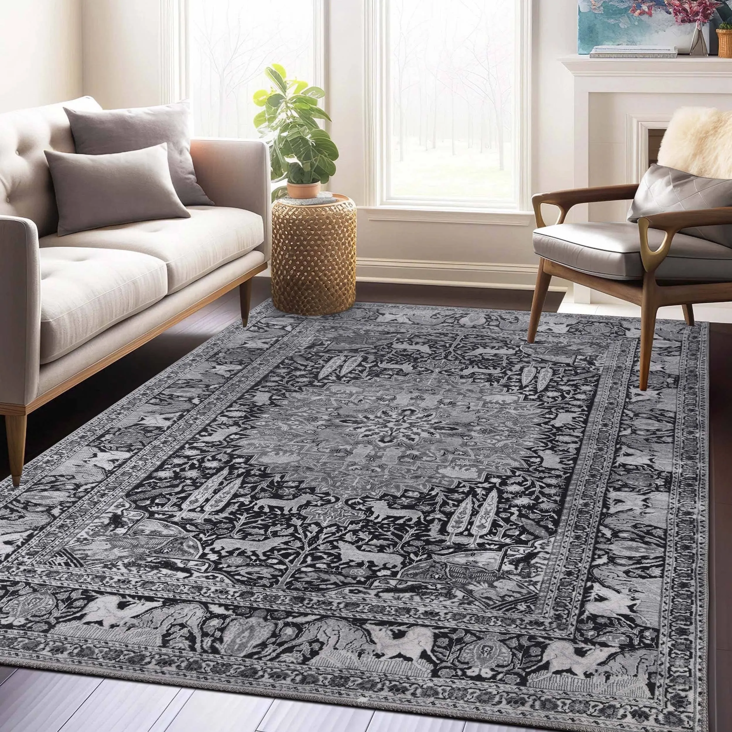 Superior Copley Bohemian Oriental Medallion Wildlife Indoor Area Rug