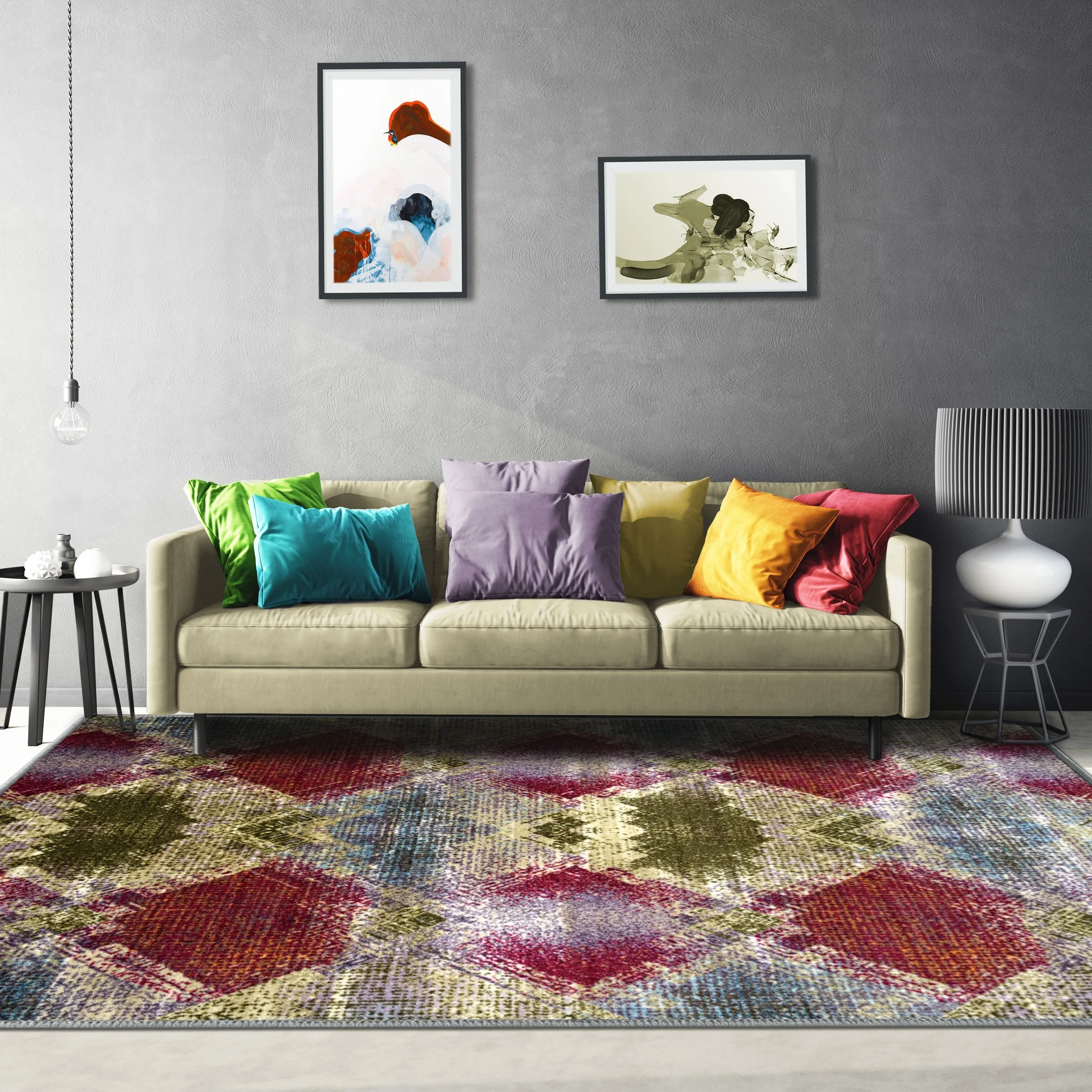 Superior Daelyn Printed Non-Slip Washable Indoor Area Rug