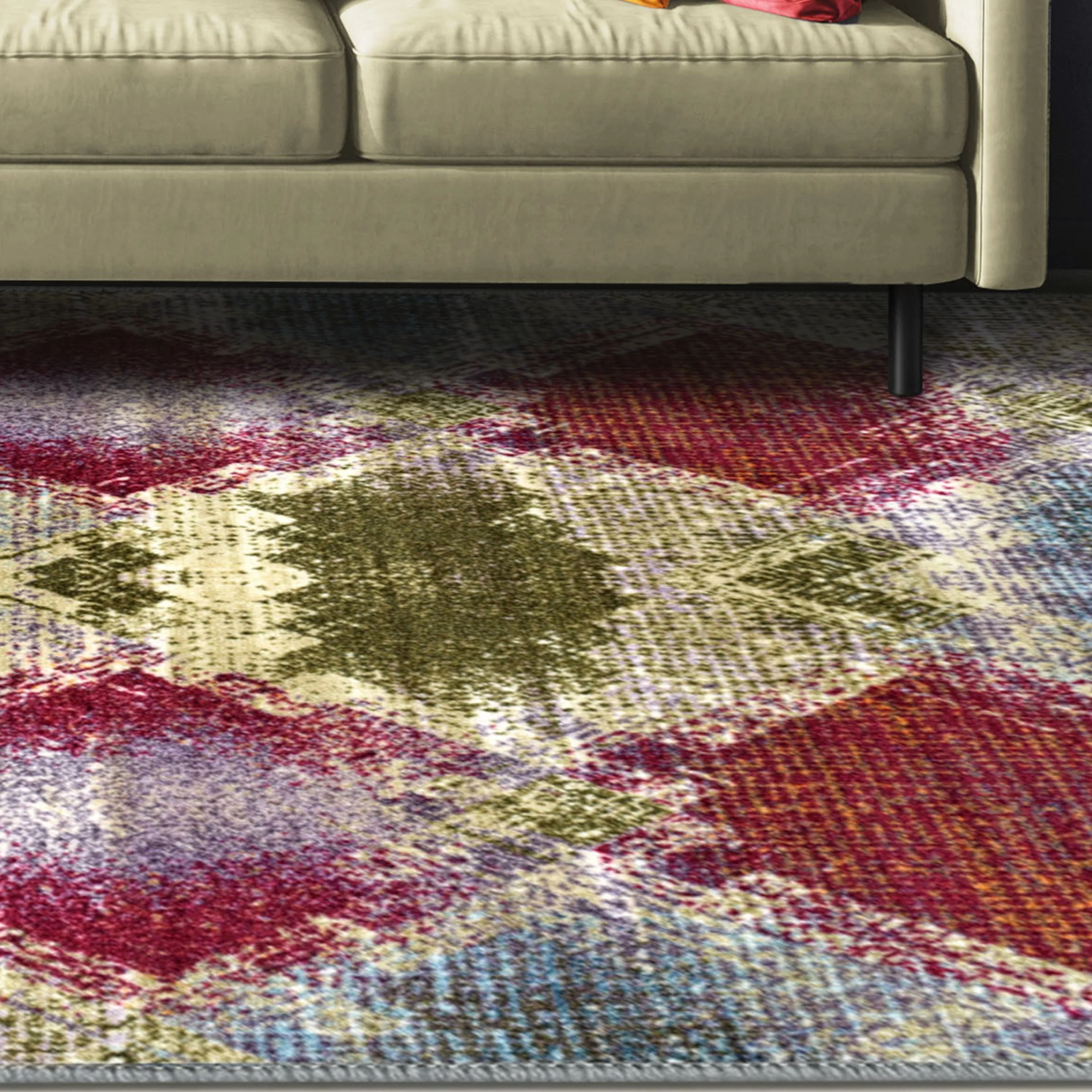 Superior Daelyn Printed Non-Slip Washable Indoor Area Rug
