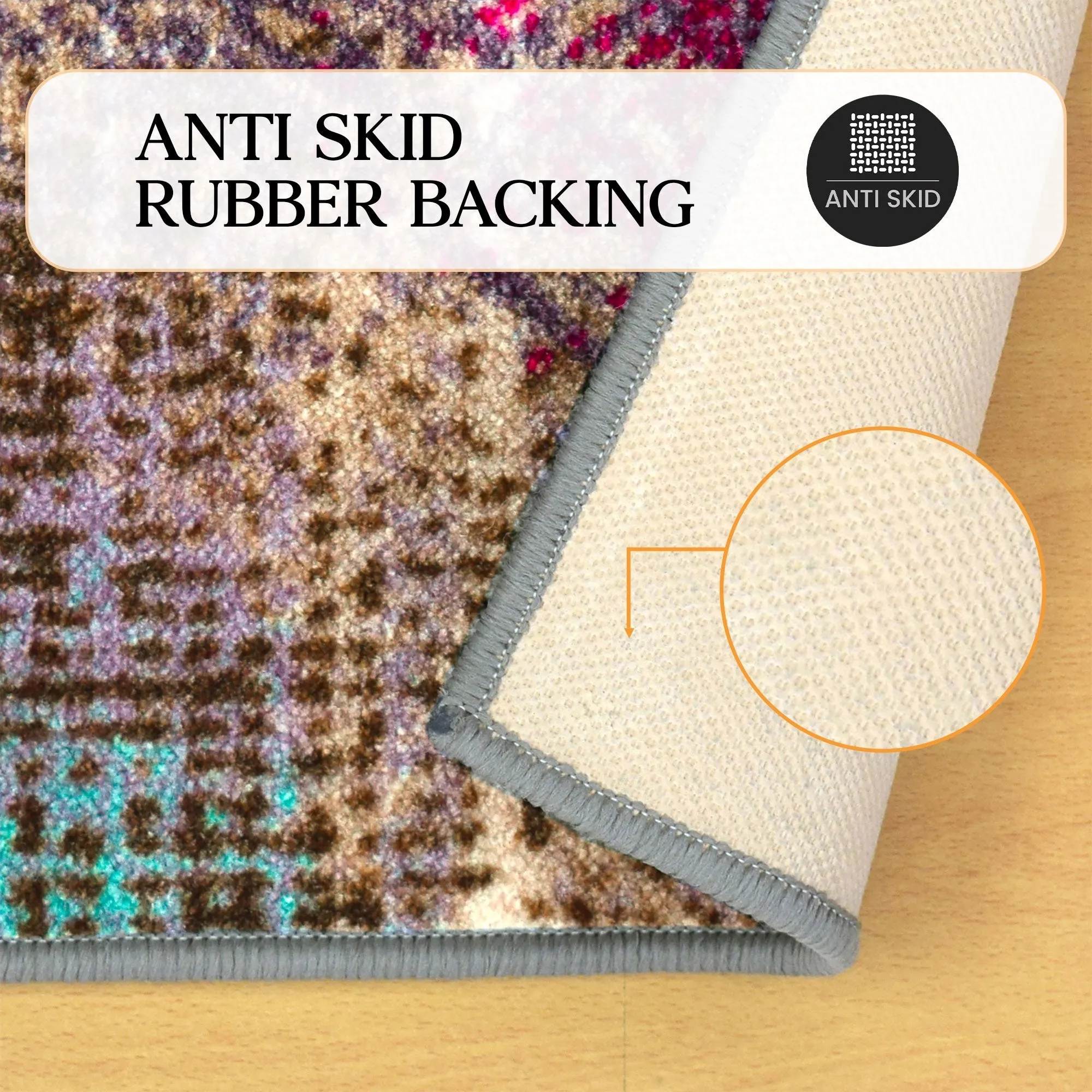 Superior Daelyn Printed Non-Slip Washable Indoor Area Rug
