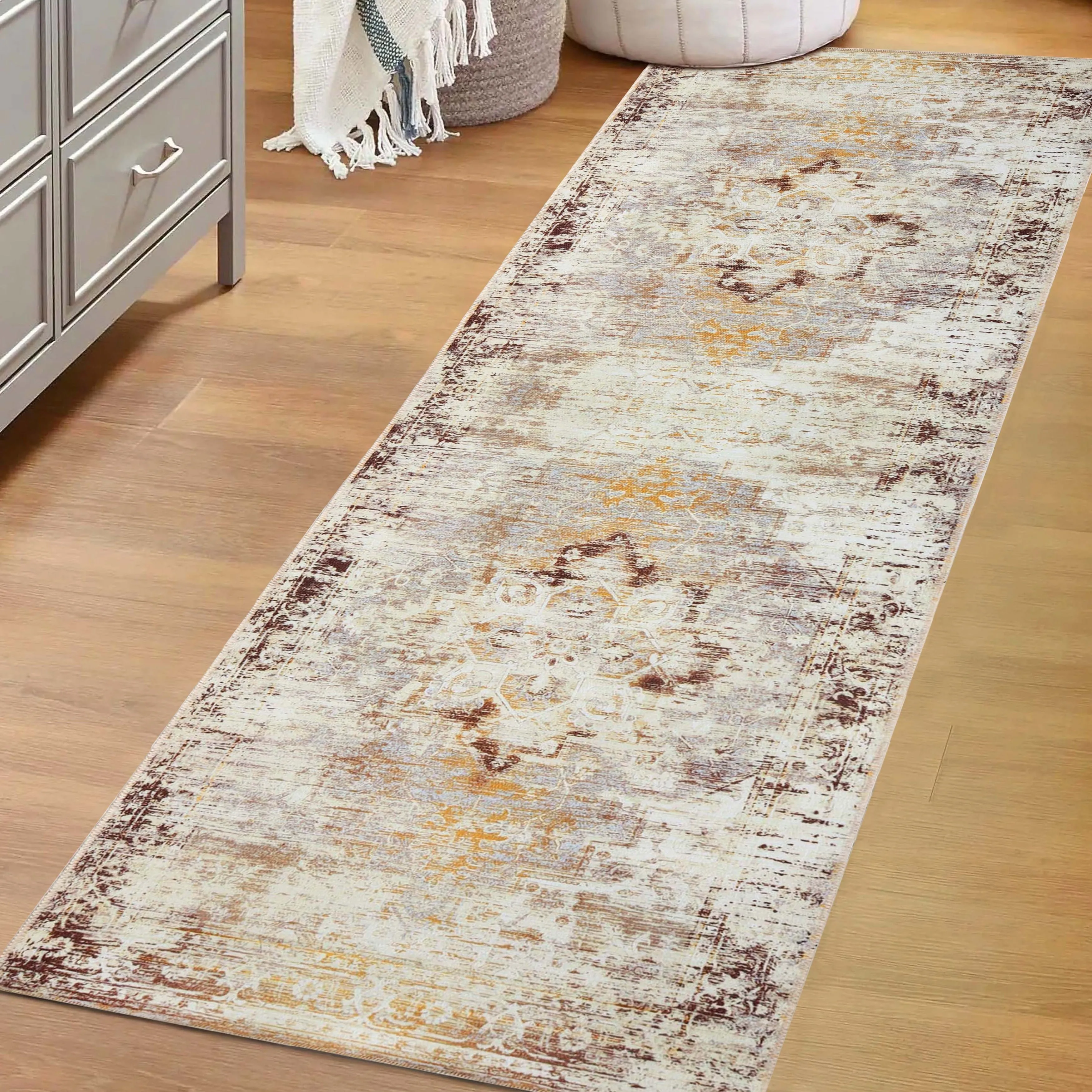 Superior Dove Rustic Machine Washable Indoor Area Rug or Runner