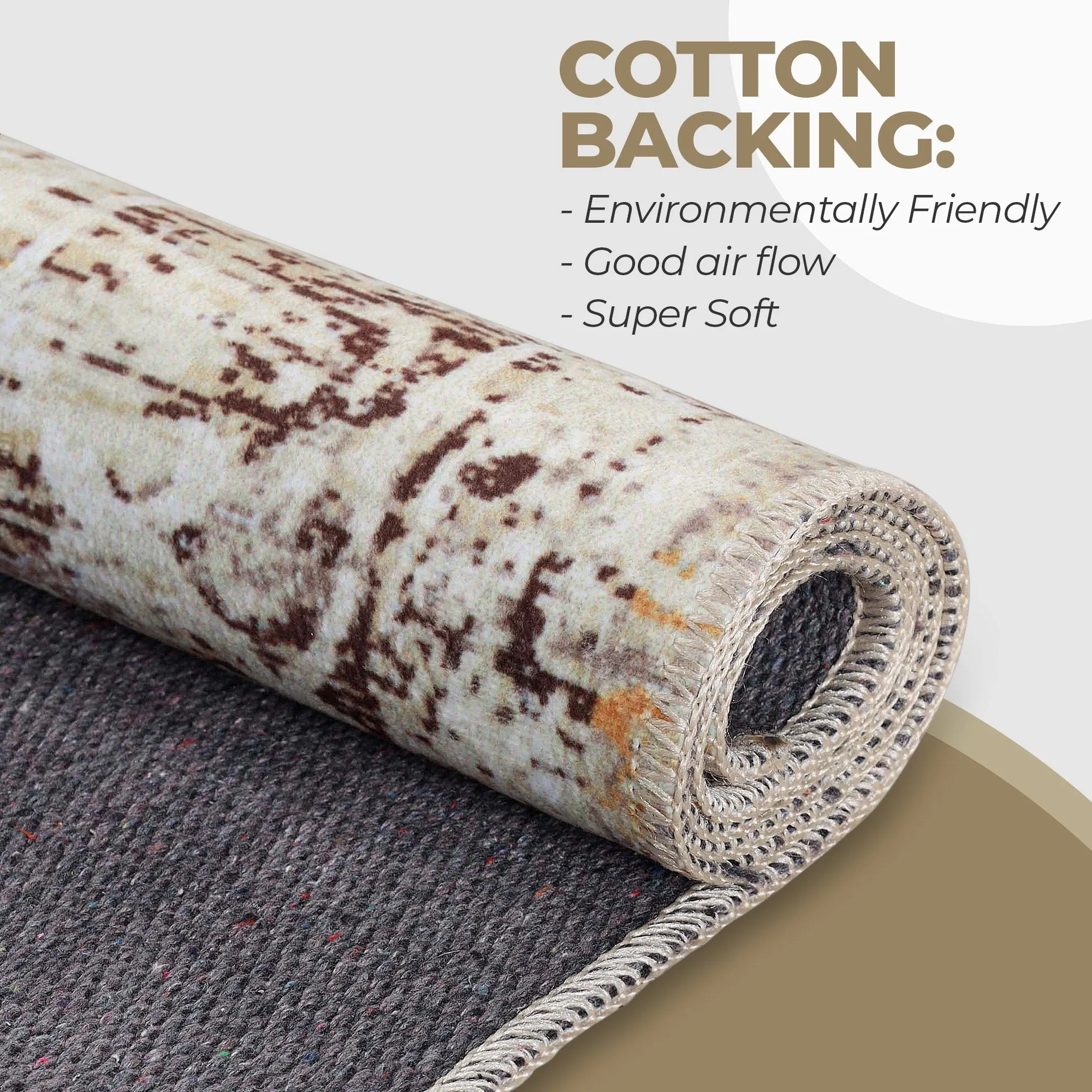 Superior Dove Rustic Machine Washable Indoor Area Rug or Runner