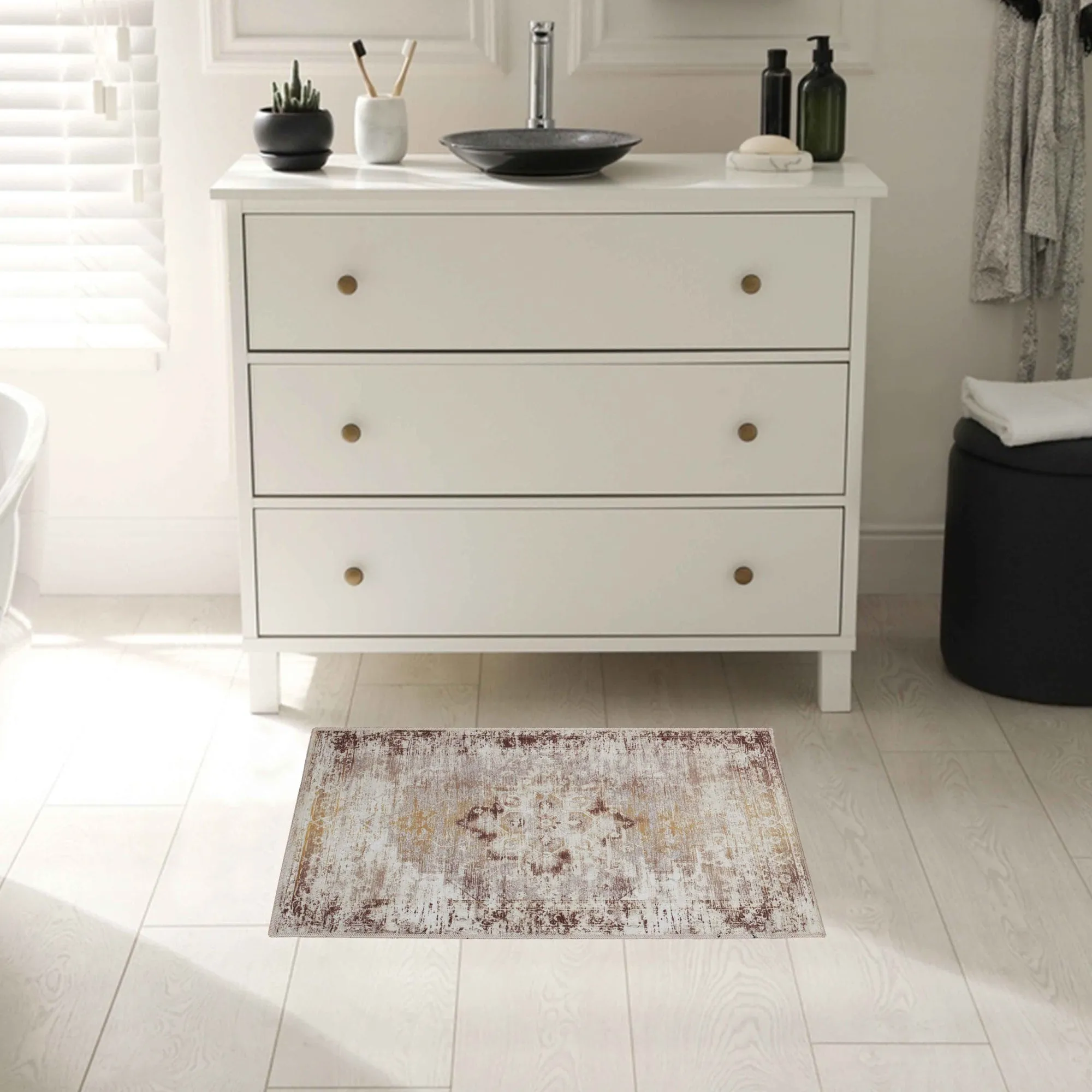 Superior Dove Rustic Machine Washable Indoor Area Rug or Runner
