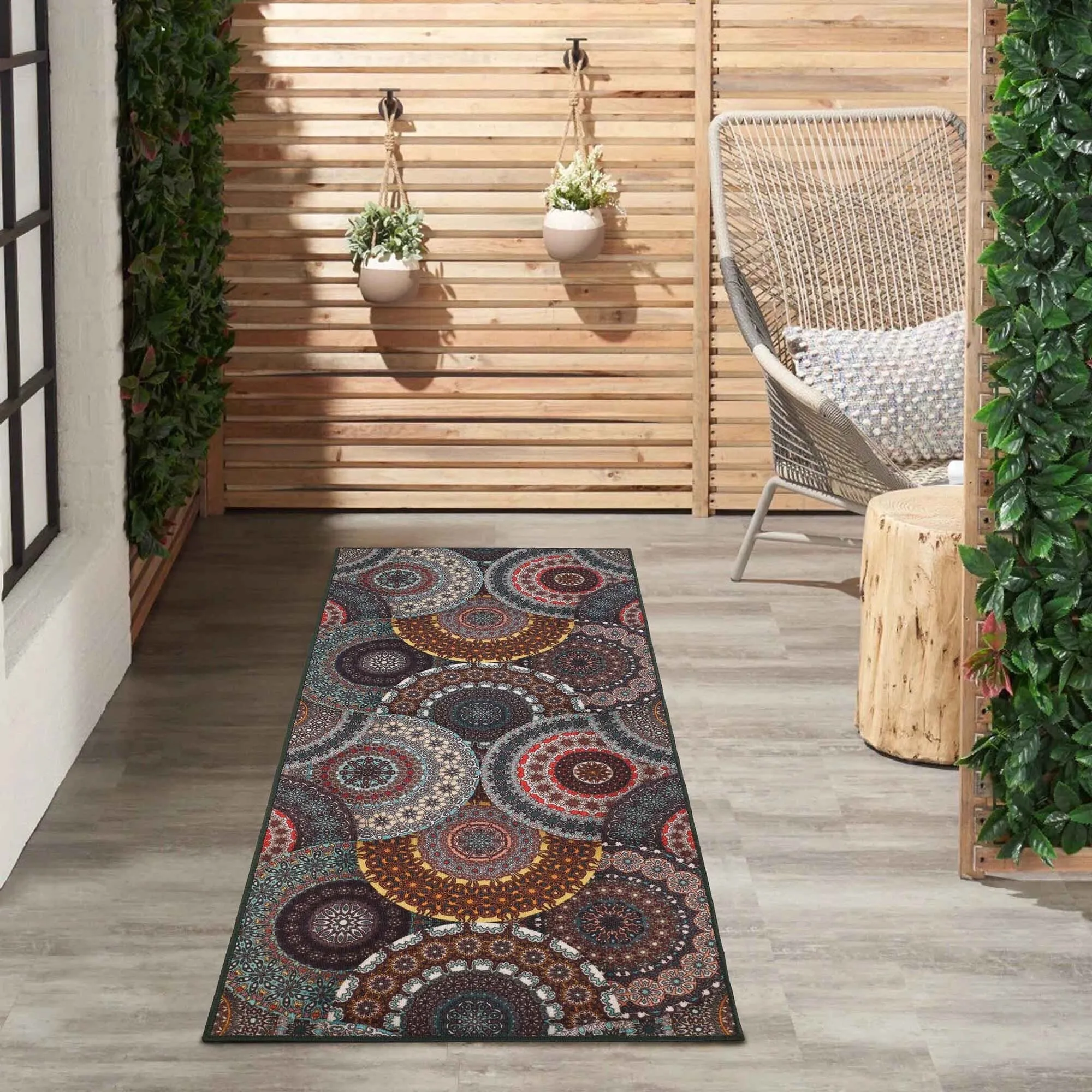 Superior Evaline Medallion Non-Slip Indoor Outdoor Area Rug