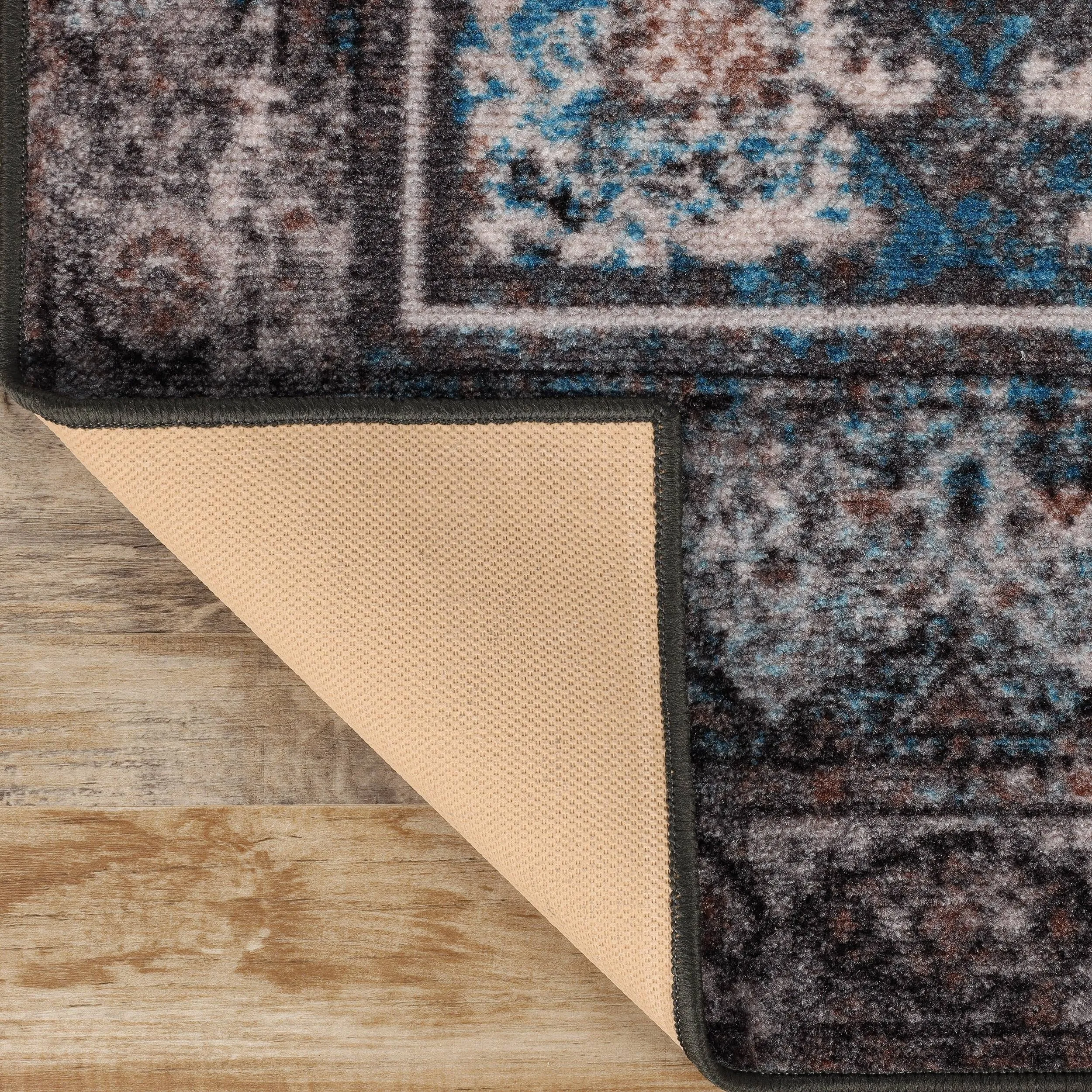 Superior Ezra Medallion Non-Slip Washable Indoor Runner or Area Rug
