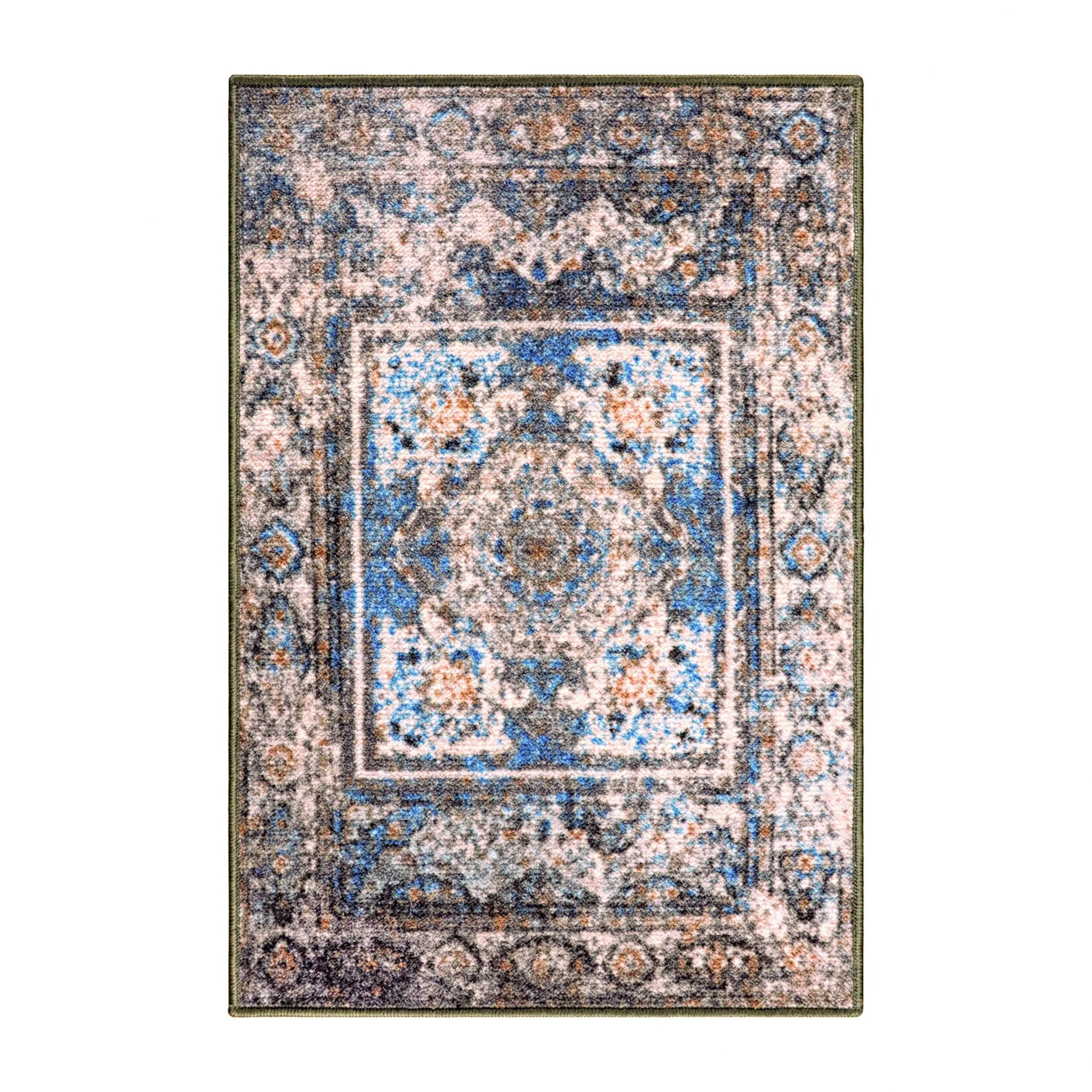 Superior Ezra Medallion Non-Slip Washable Indoor Runner or Area Rug