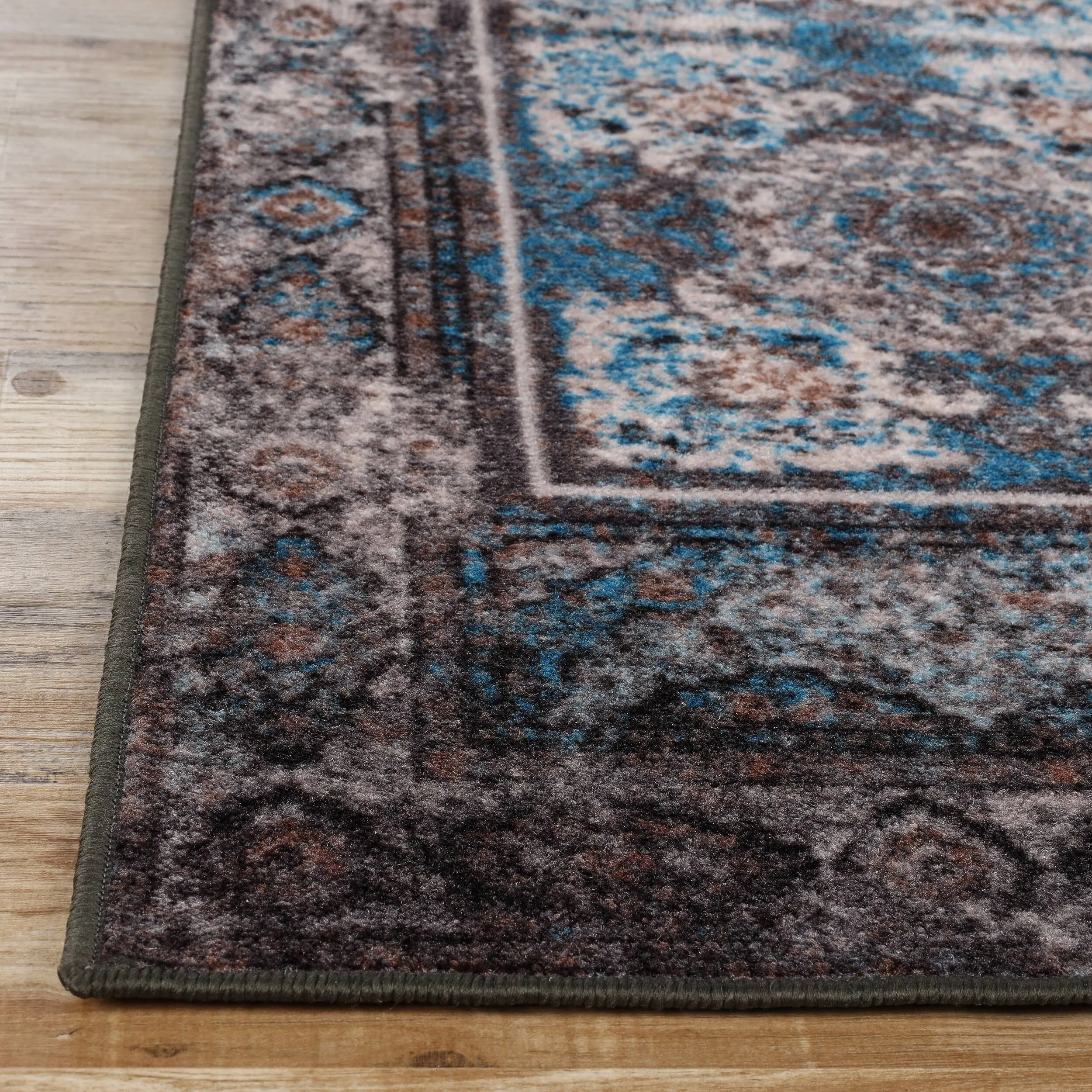 Superior Ezra Medallion Non-Slip Washable Indoor Runner or Area Rug