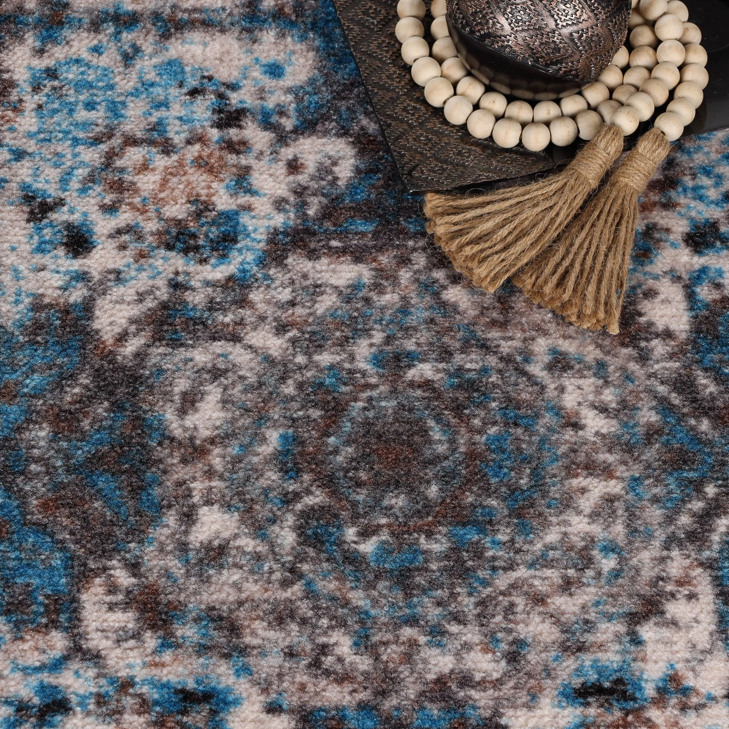 Superior Ezra Medallion Non-Slip Washable Indoor Runner or Area Rug
