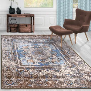 Superior Ezra Medallion Non-Slip Washable Indoor Runner or Area Rug