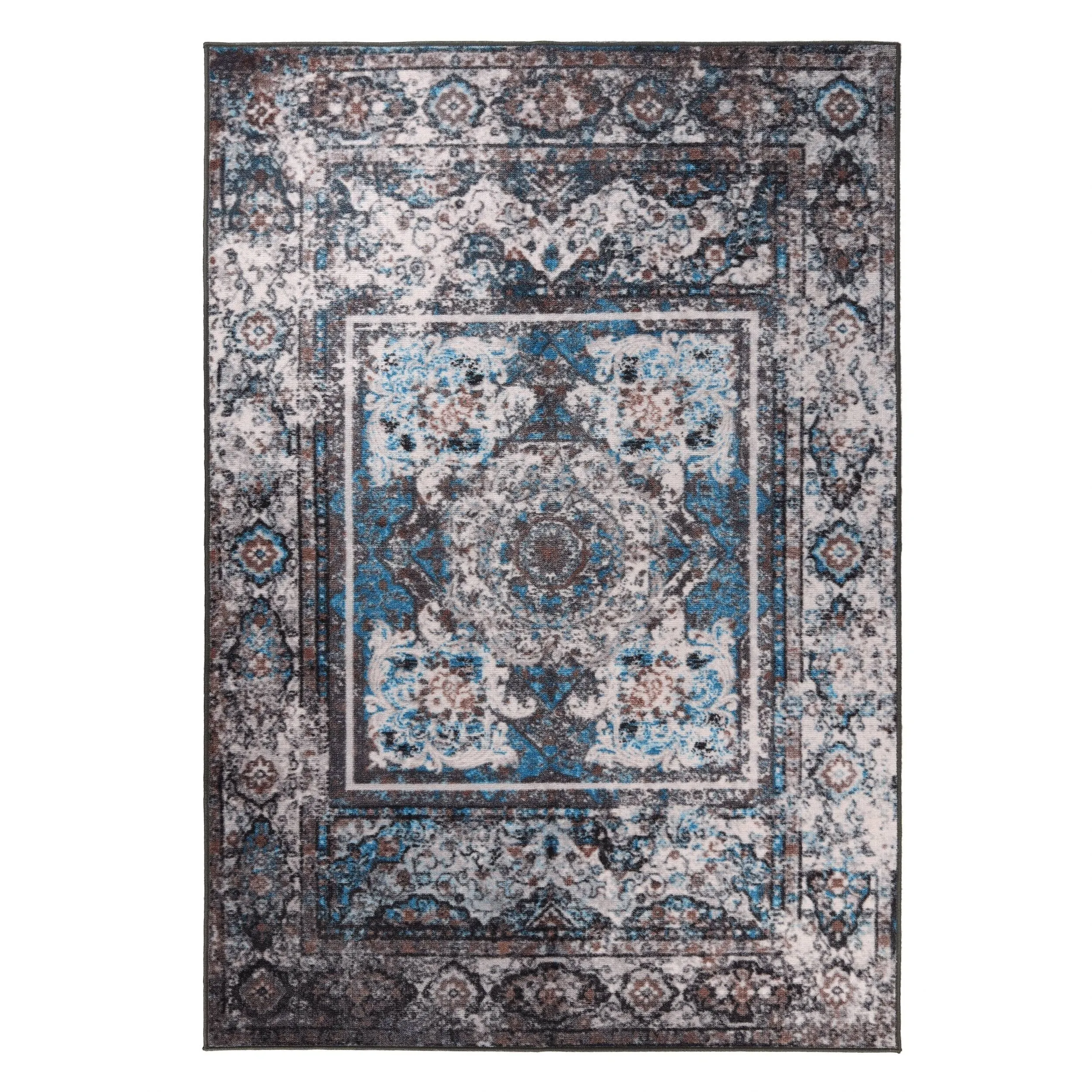 Superior Ezra Medallion Non-Slip Washable Indoor Runner or Area Rug