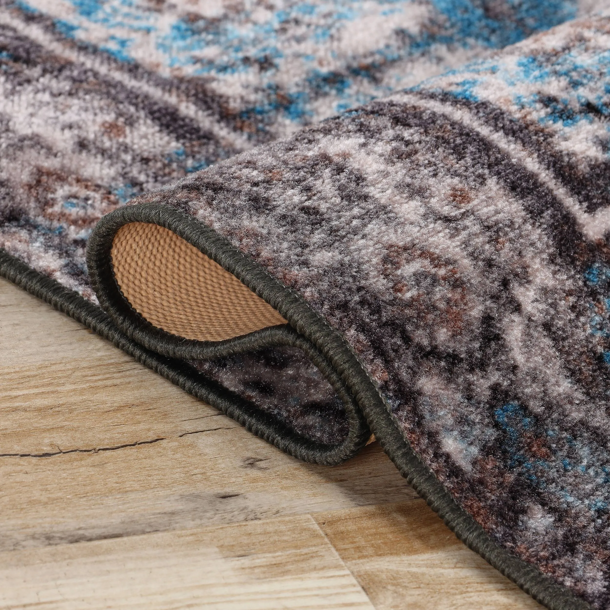 Superior Ezra Medallion Non-Slip Washable Indoor Runner or Area Rug