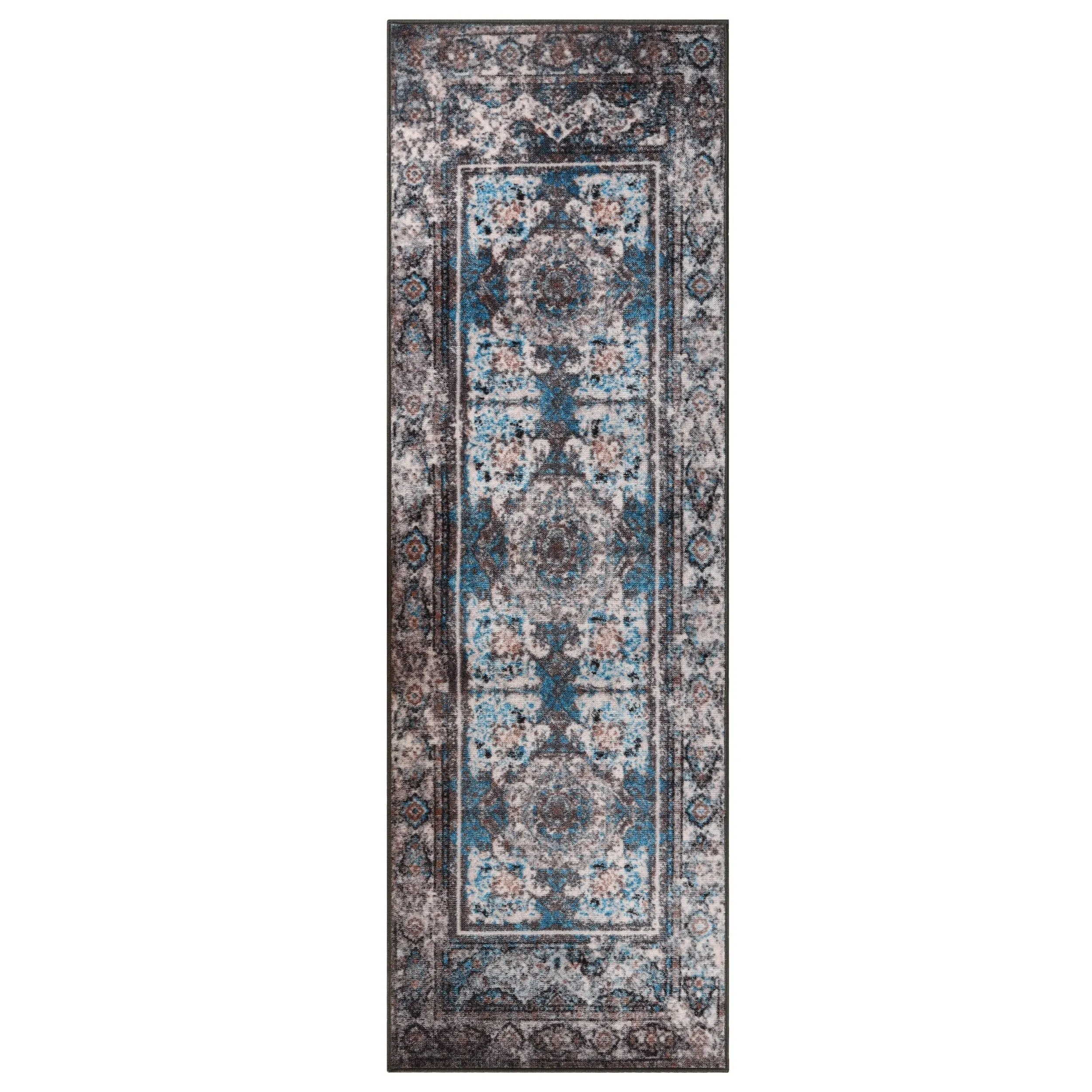 Superior Ezra Medallion Non-Slip Washable Indoor Runner or Area Rug