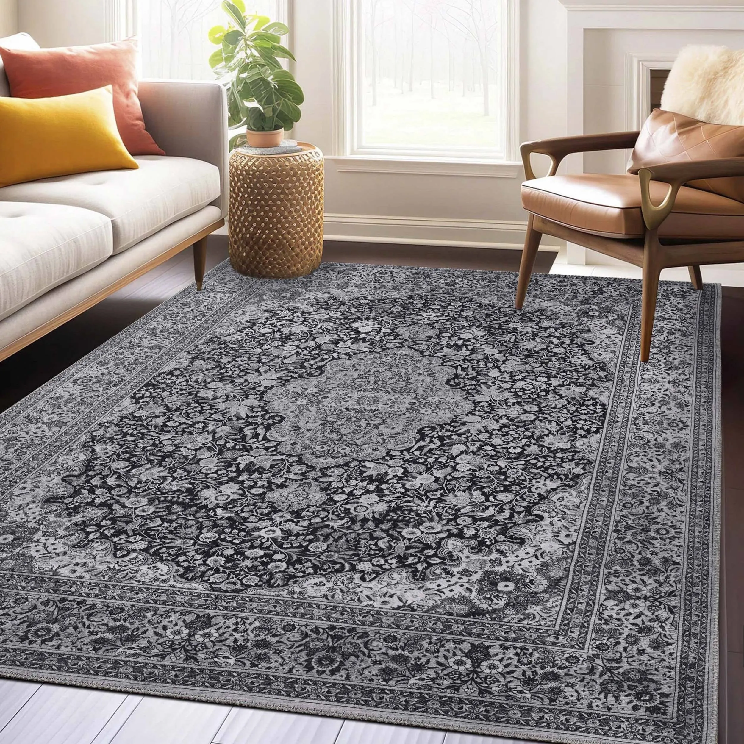 Superior Fiorella Modern Farmhouse Floral Medallion Indoor Area Rug