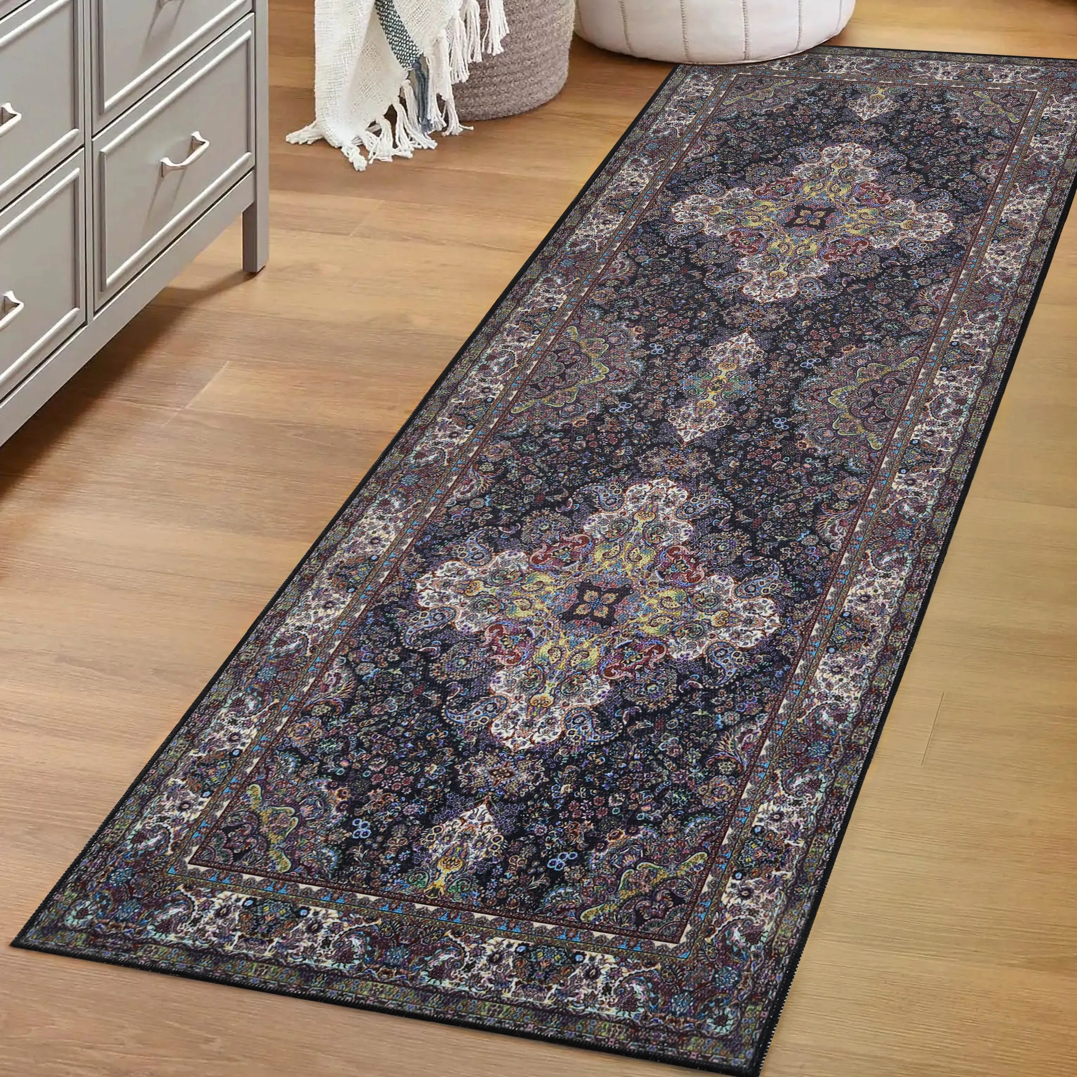 Superior Flamingo Medallion Machine Washable Indoor Area Rug or Runner