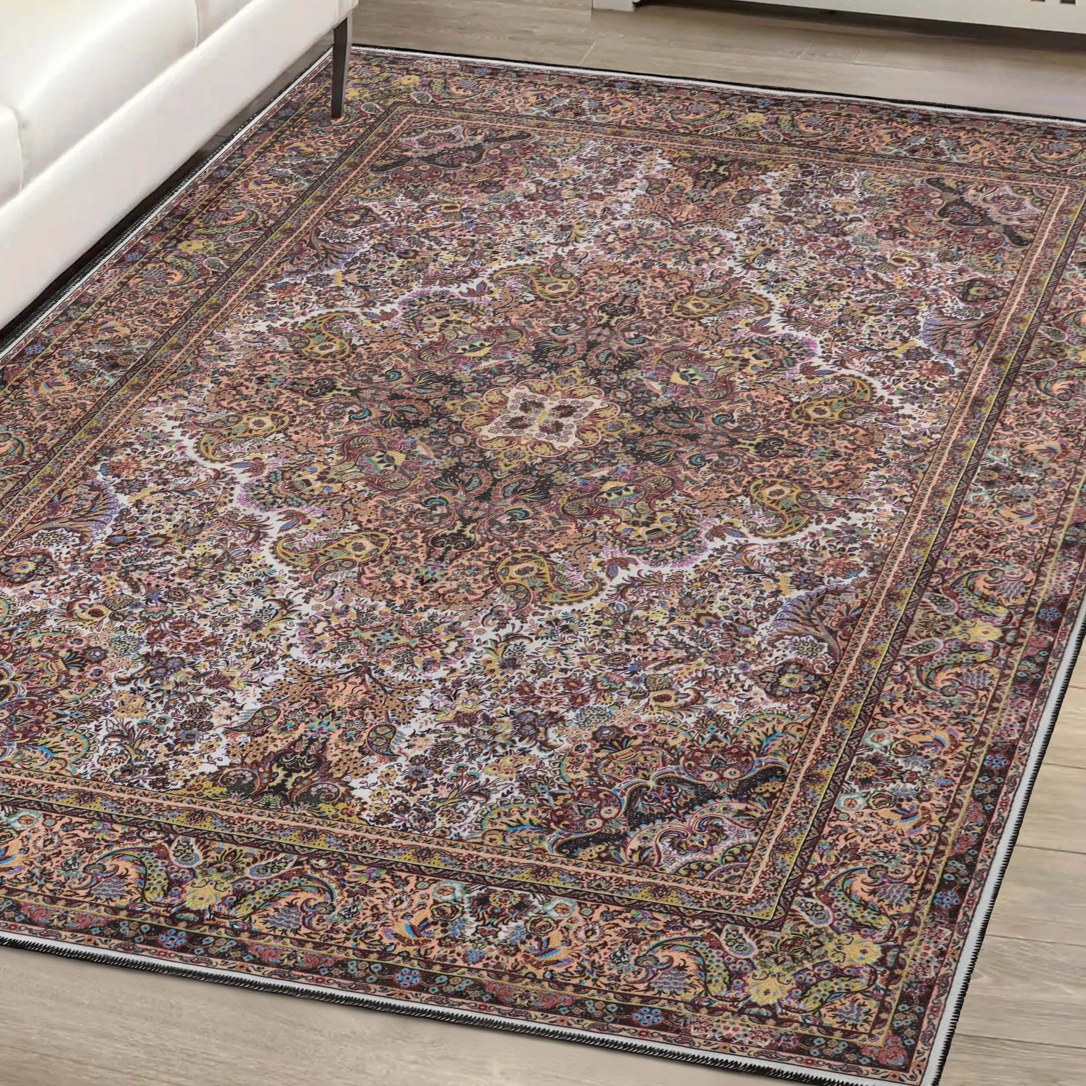 Superior Flamingo Medallion Machine Washable Indoor Area Rug or Runner