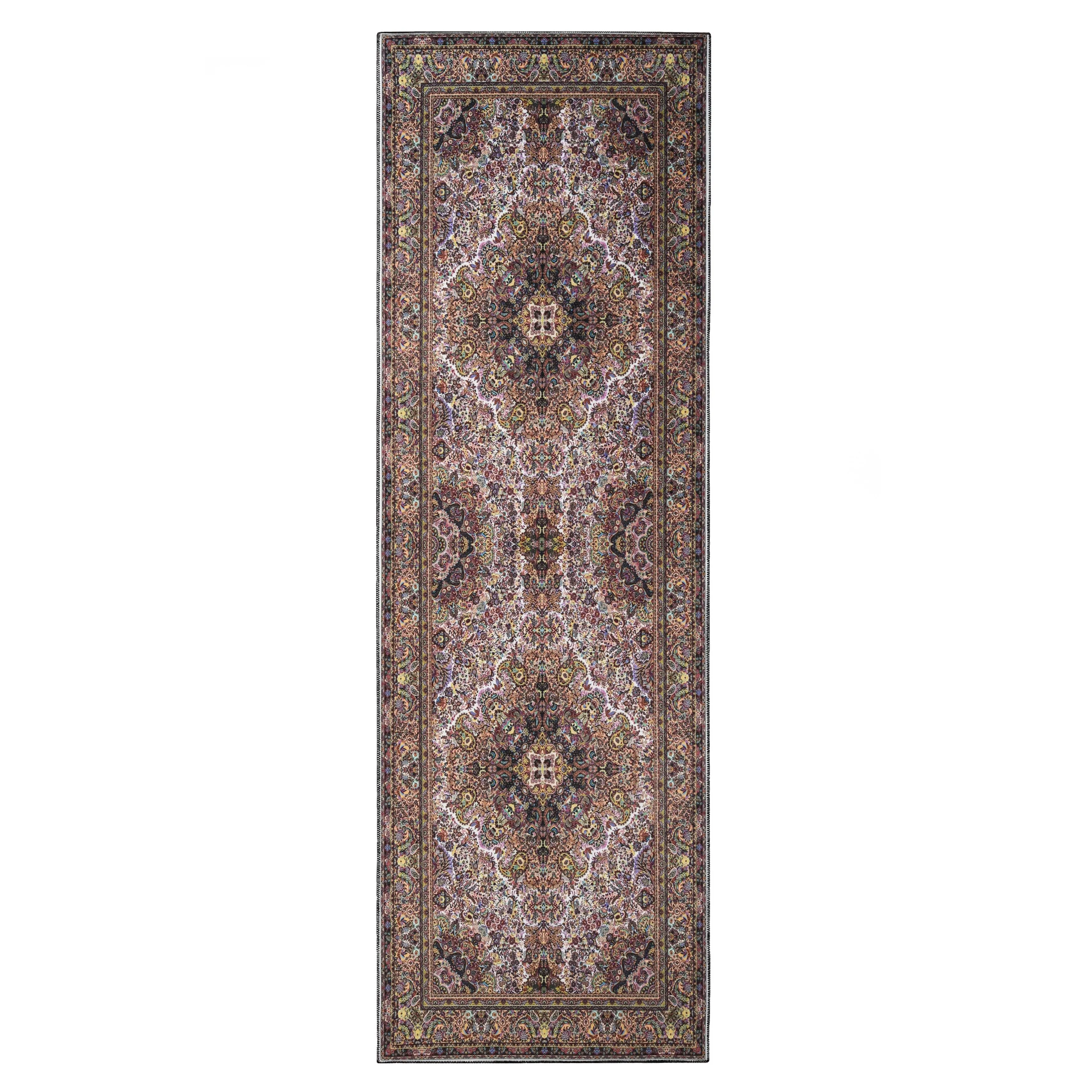 Superior Flamingo Medallion Machine Washable Indoor Area Rug or Runner