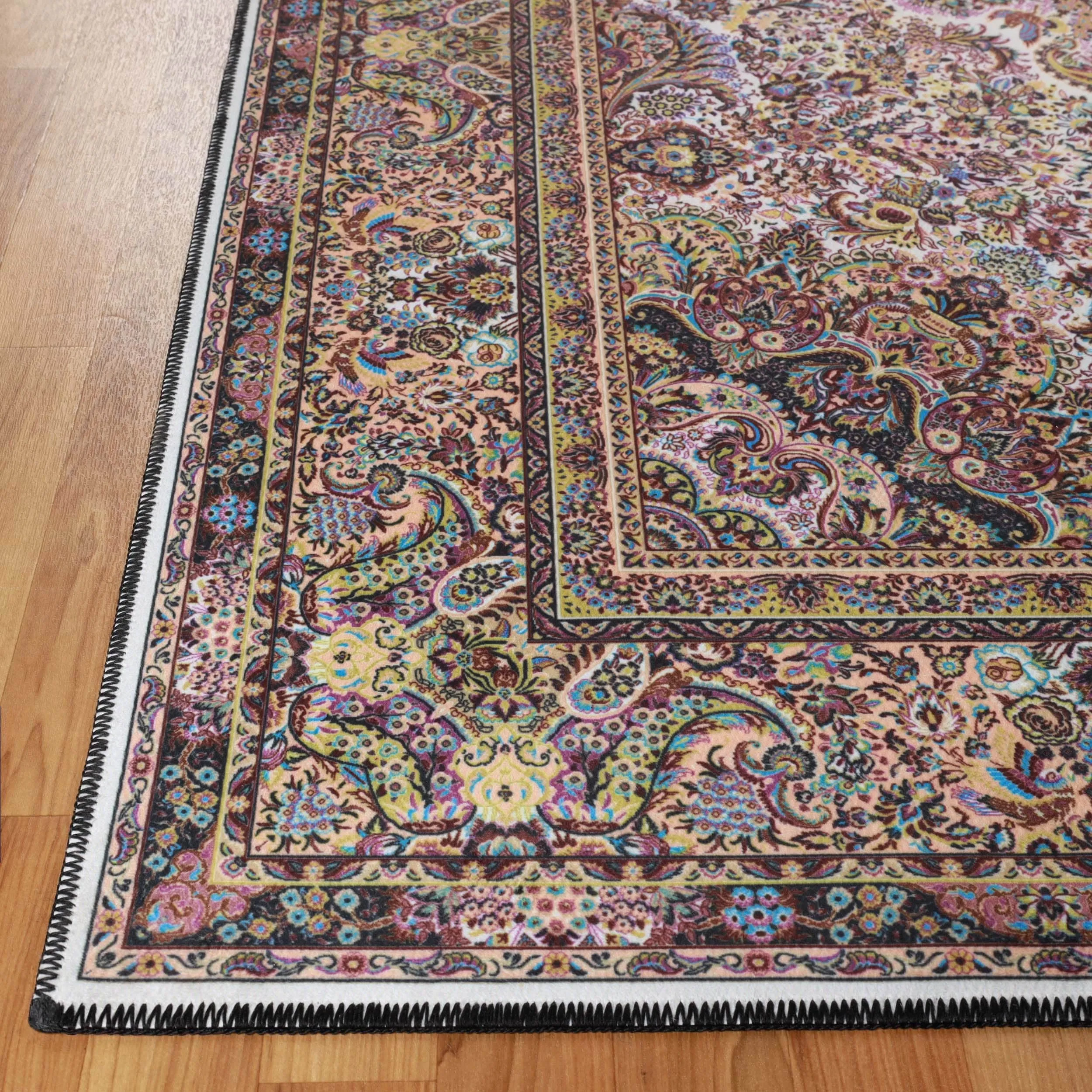 Superior Flamingo Medallion Machine Washable Indoor Area Rug or Runner