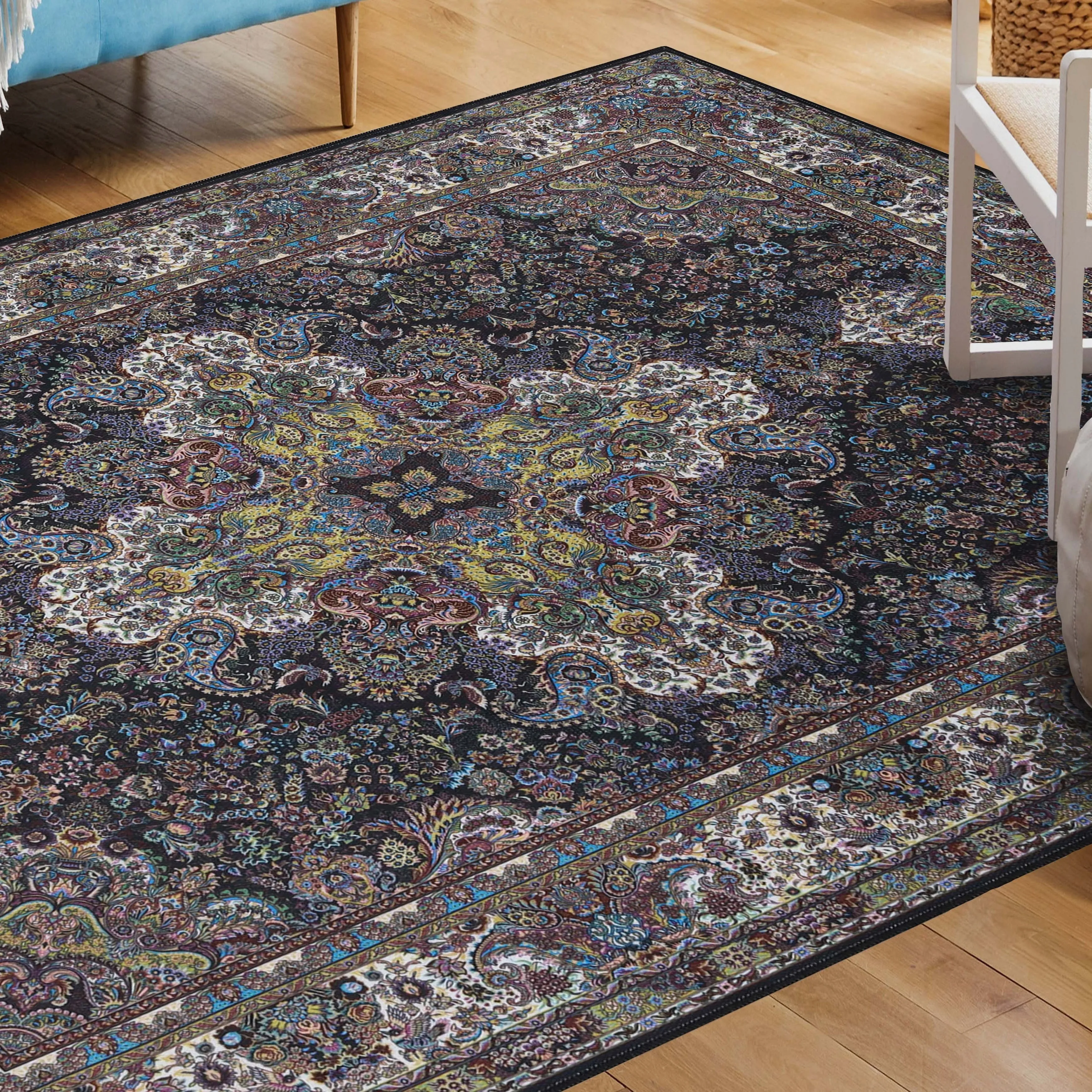 Superior Flamingo Medallion Machine Washable Indoor Area Rug or Runner